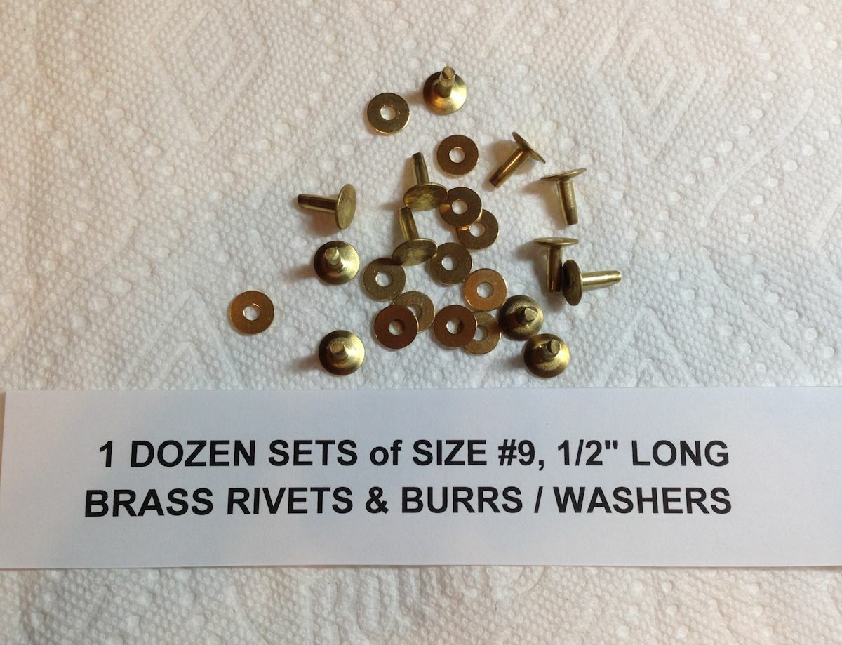 Solid COPPER or BRASS Rivets & Burrs, Sizes #9_#12_#14 Length 1/2″_3/4″_1″_1.5″