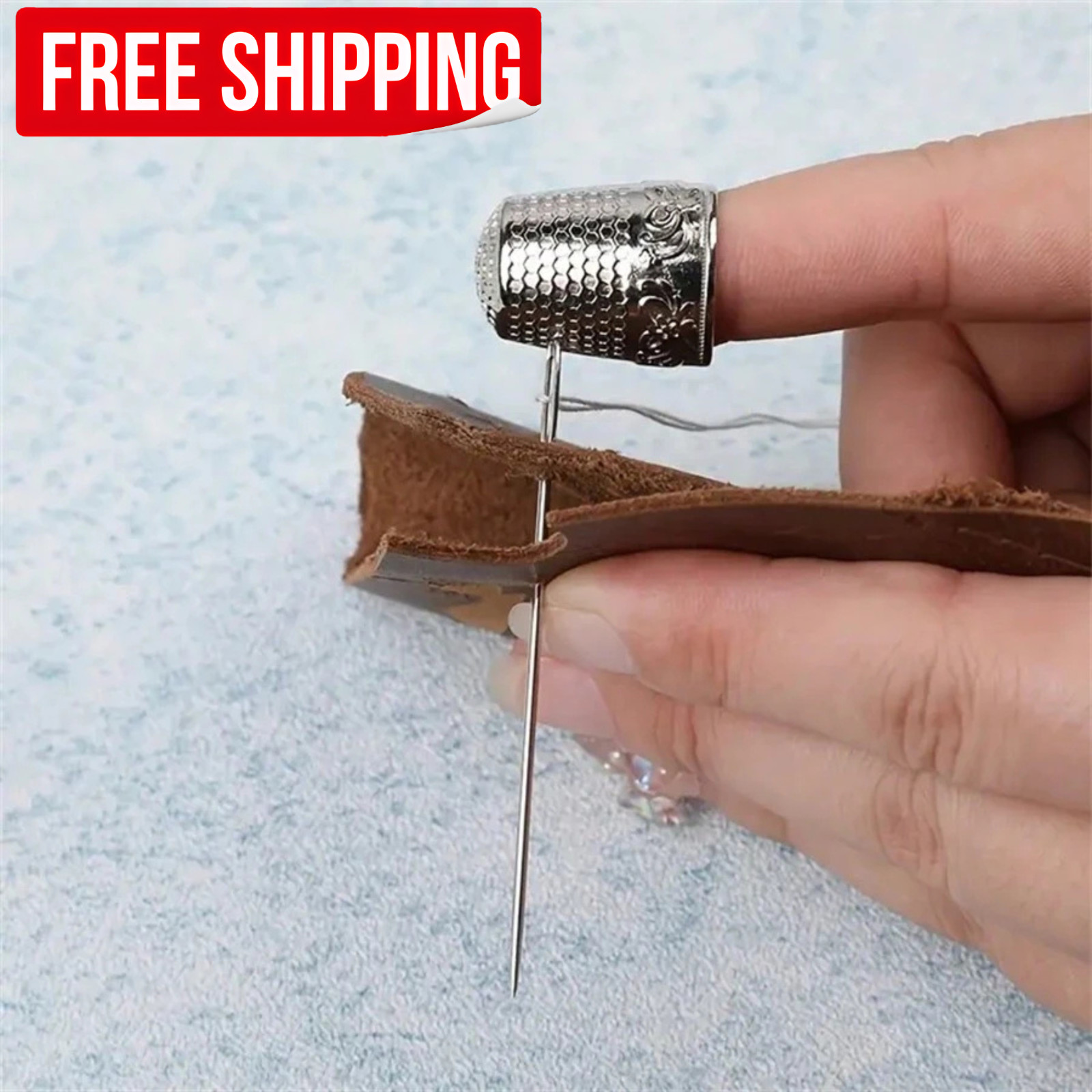 1PC Metal Sewing Thimble Finger Protector Hand Stitching Quilting Sewing Tool US