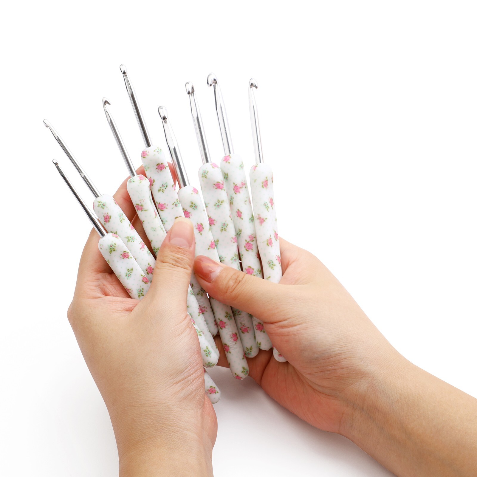 8PCS Knitting Needles Set Ergonomic Grip Crochet Hook Soft Handle Home