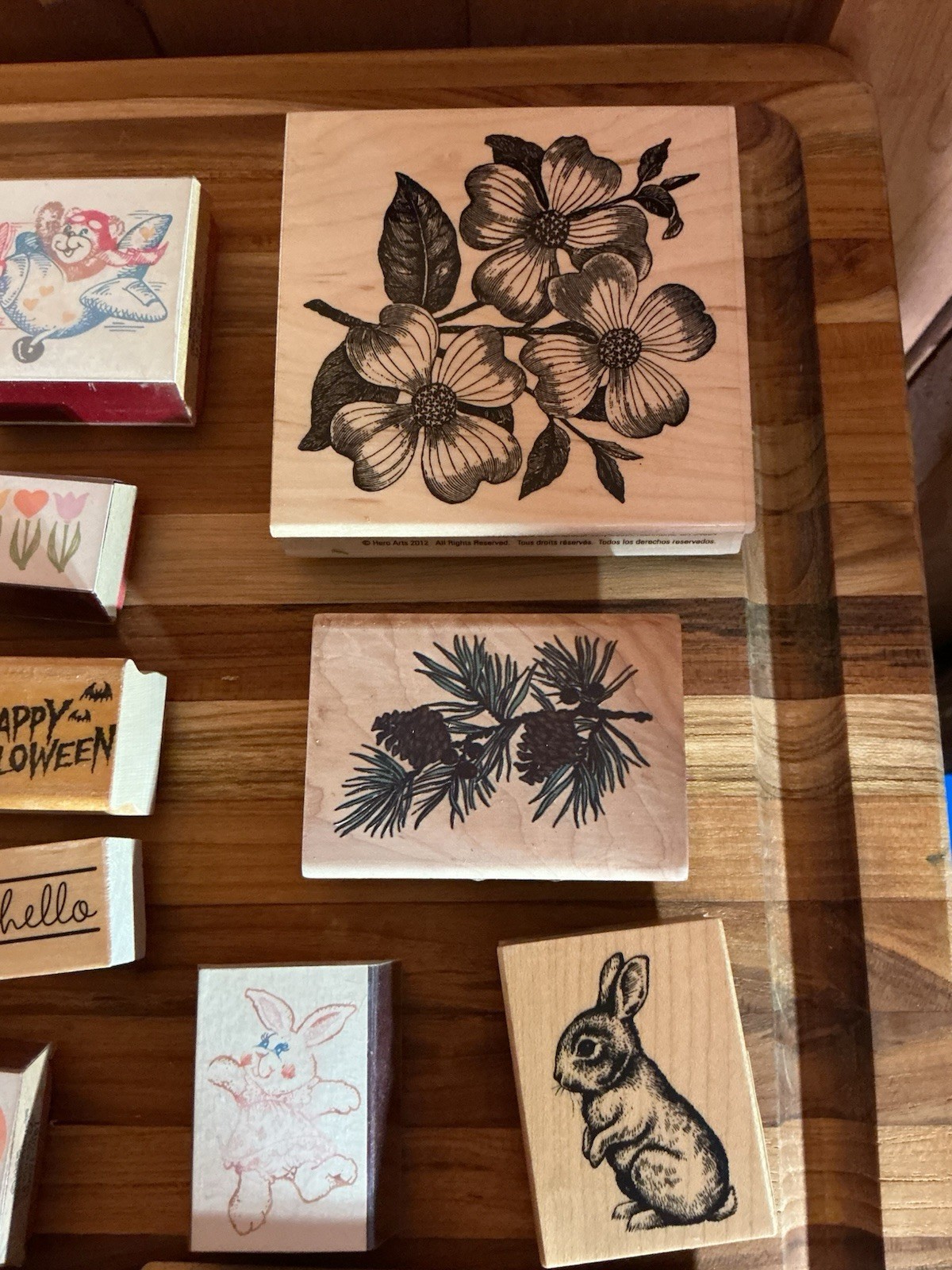Wooden Rubber Stamps Vintage Lot Of 23 Various Artists, Sizes, And Brands