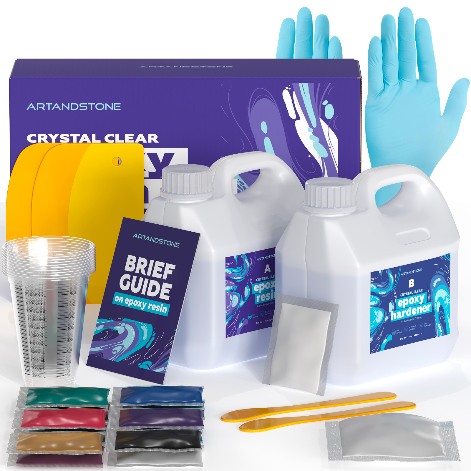 Crystal Clear Epoxy Resin Kit – 72 Oz (with Tools)