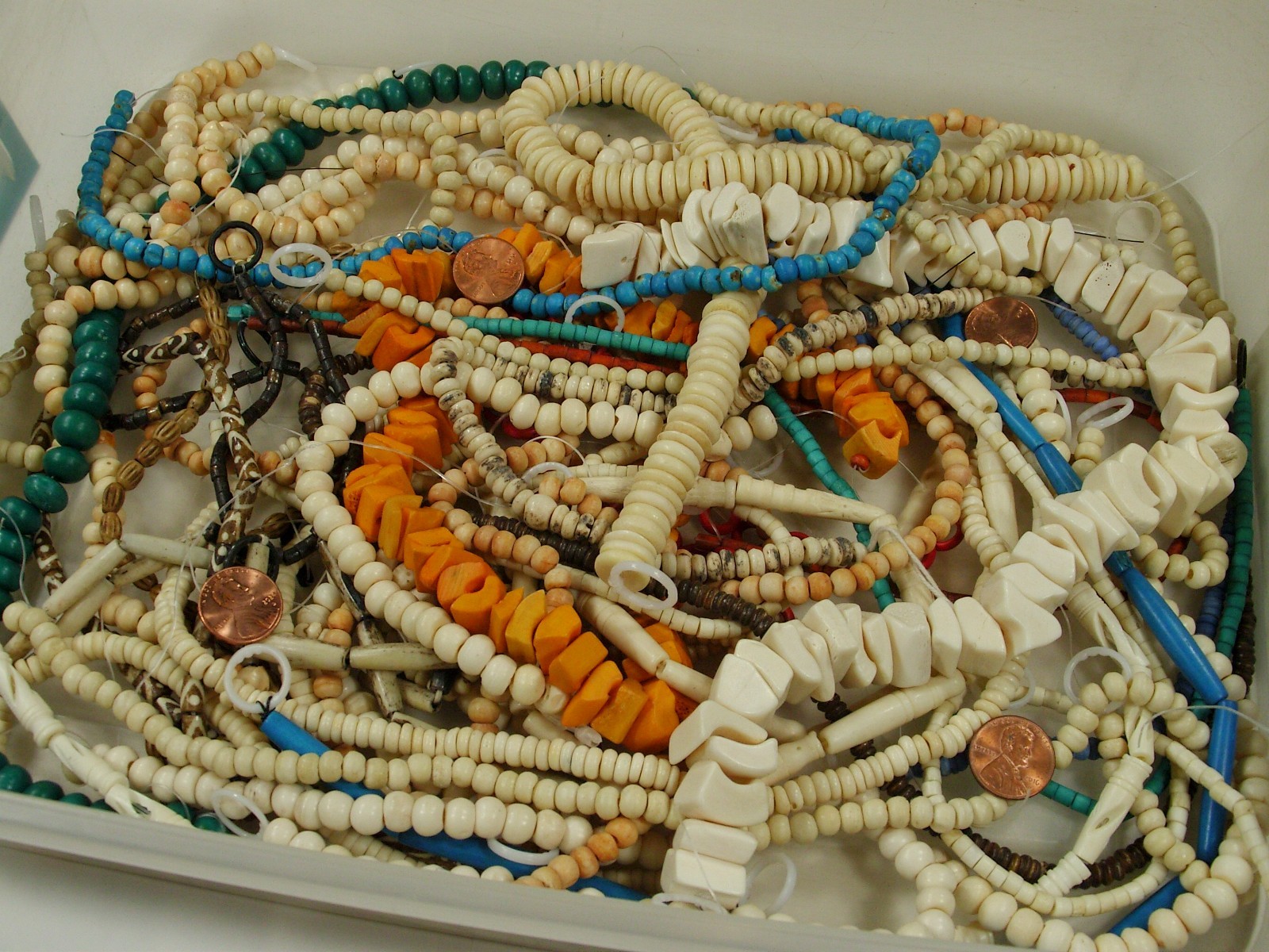 2 Pounds Assorted Shapes and Sizes India Water Buffalo Bone Beads Bulk (KRD-4) ⭐