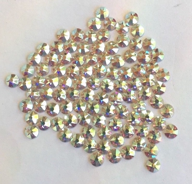 200 pc SWAROVSKI CRYSTAL CLEAR AB RHINESTONES 20ss Flatback 2088 Round Bridal