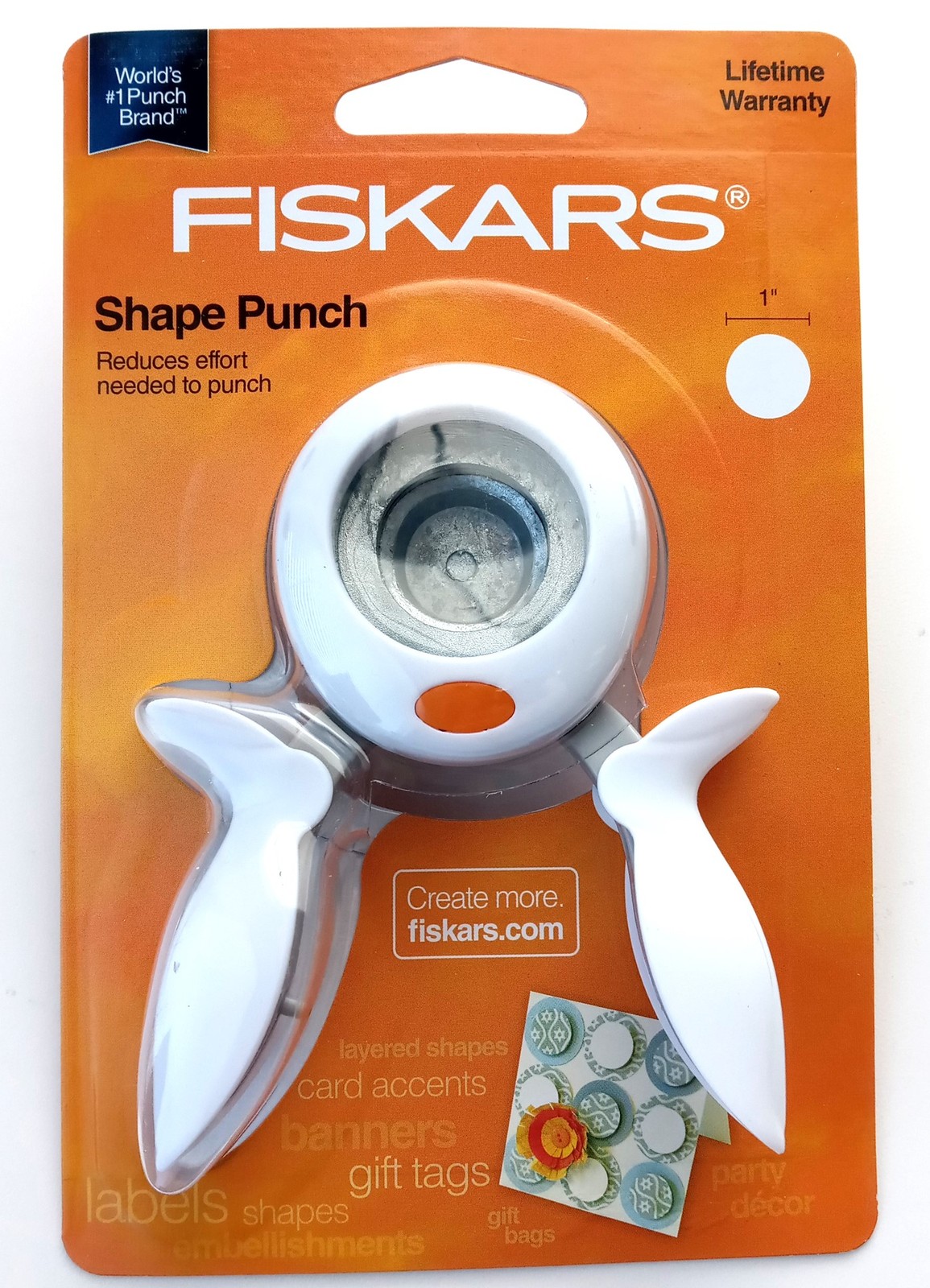 Fiskars 174420 & 174360 1″ Circle and Heart Shapes Squeeze Punch Combo Set