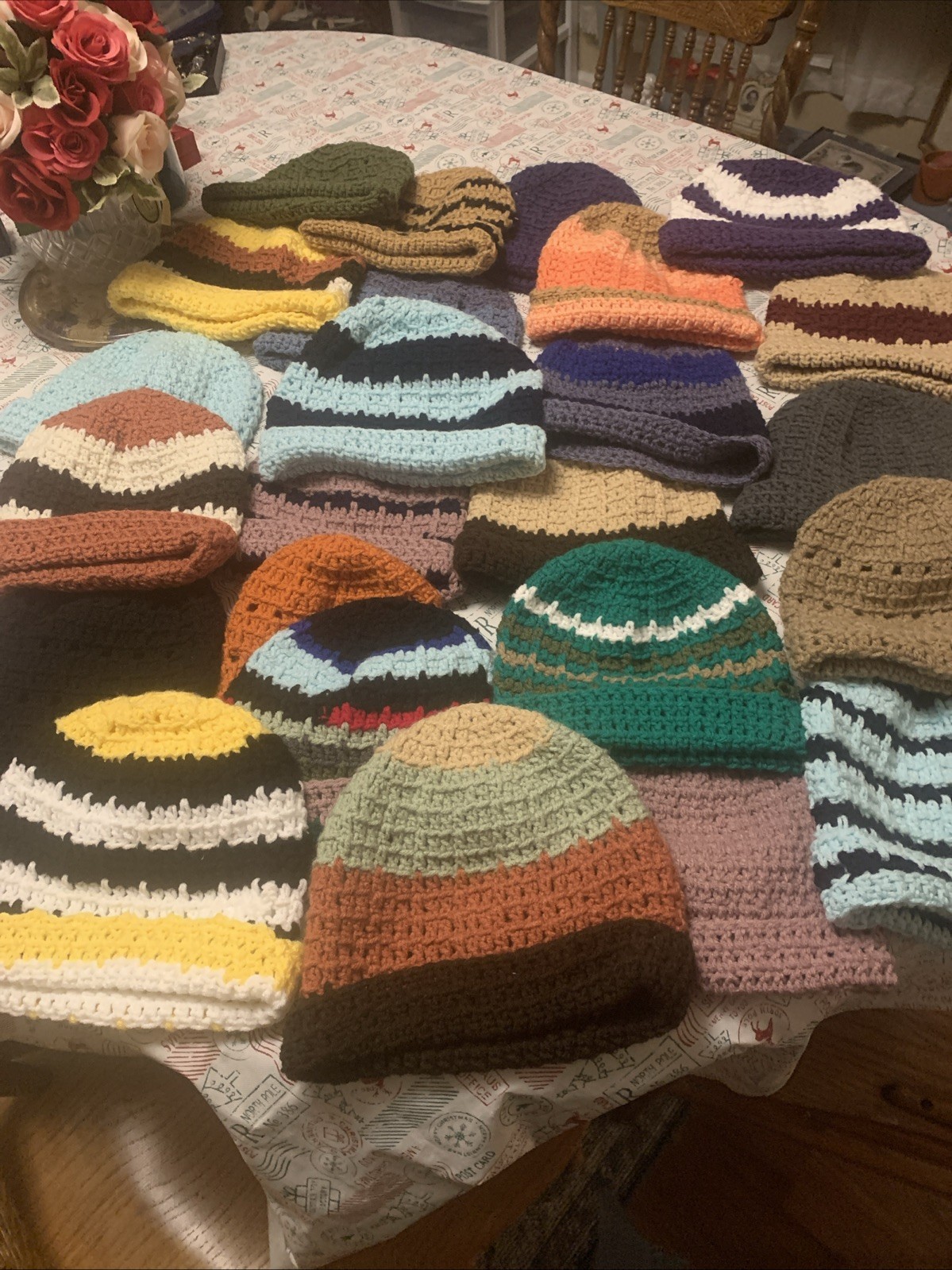 Lot of 26 Piece Hand Crochet Hats Unisex Adult Children Handmade NEW Assorted