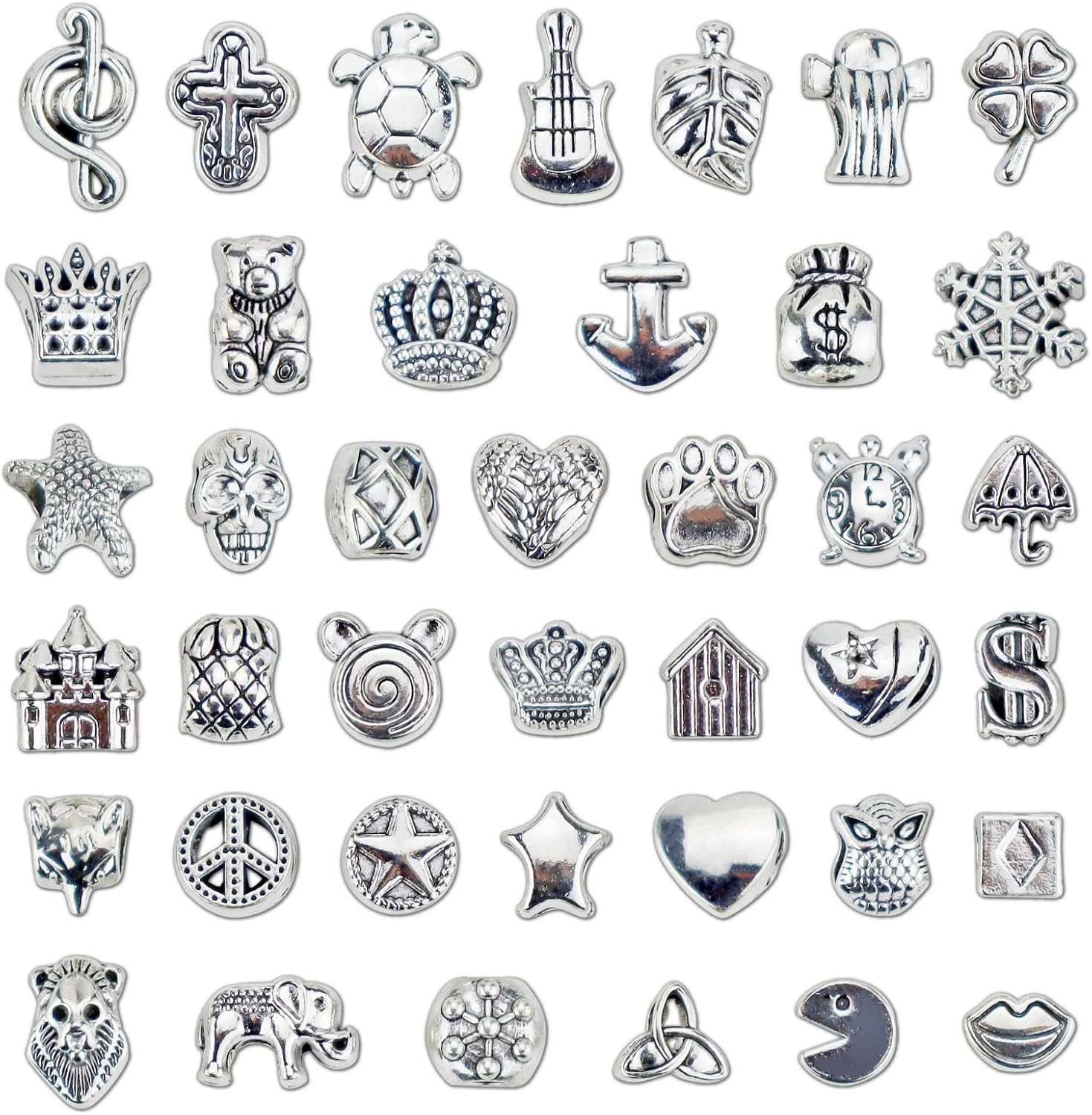 Wholesale Tibetan Silver Beads Set – 40 Loose Alloy Beads for Jewelry Crafts