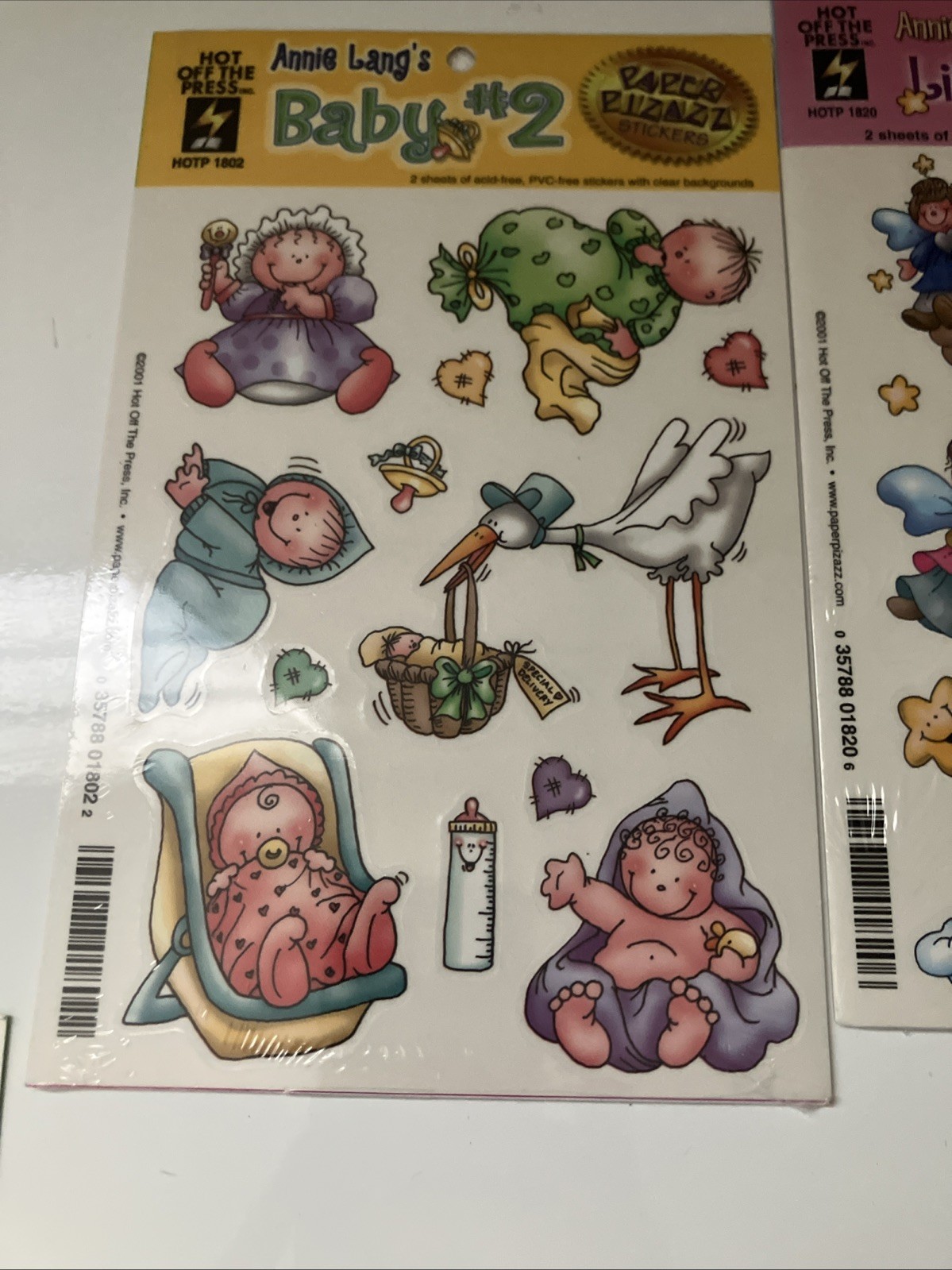 7 Lot Vintage Stickers Barbie 2000, Annie Langs 2001 And SandyLion Unknown Date