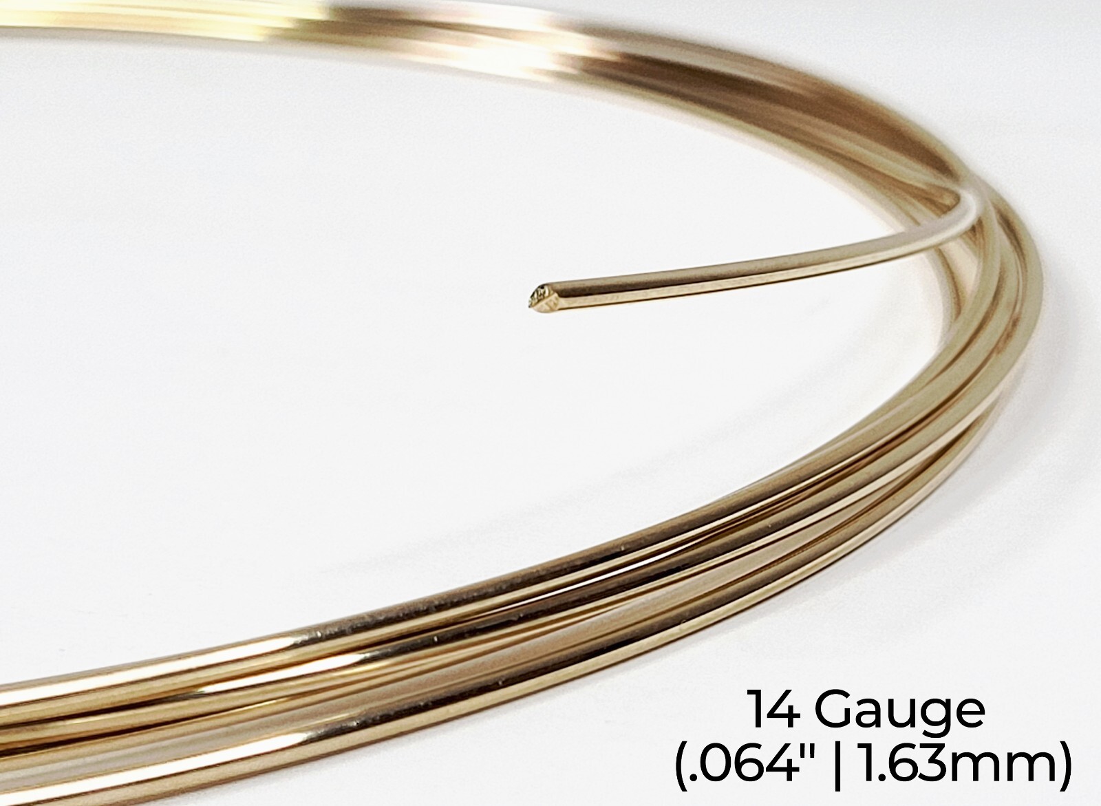 14/20 Yellow Gold-Filled Wire | Round | Dead Soft | 10-30 Gauge | 1-10 ft | USA