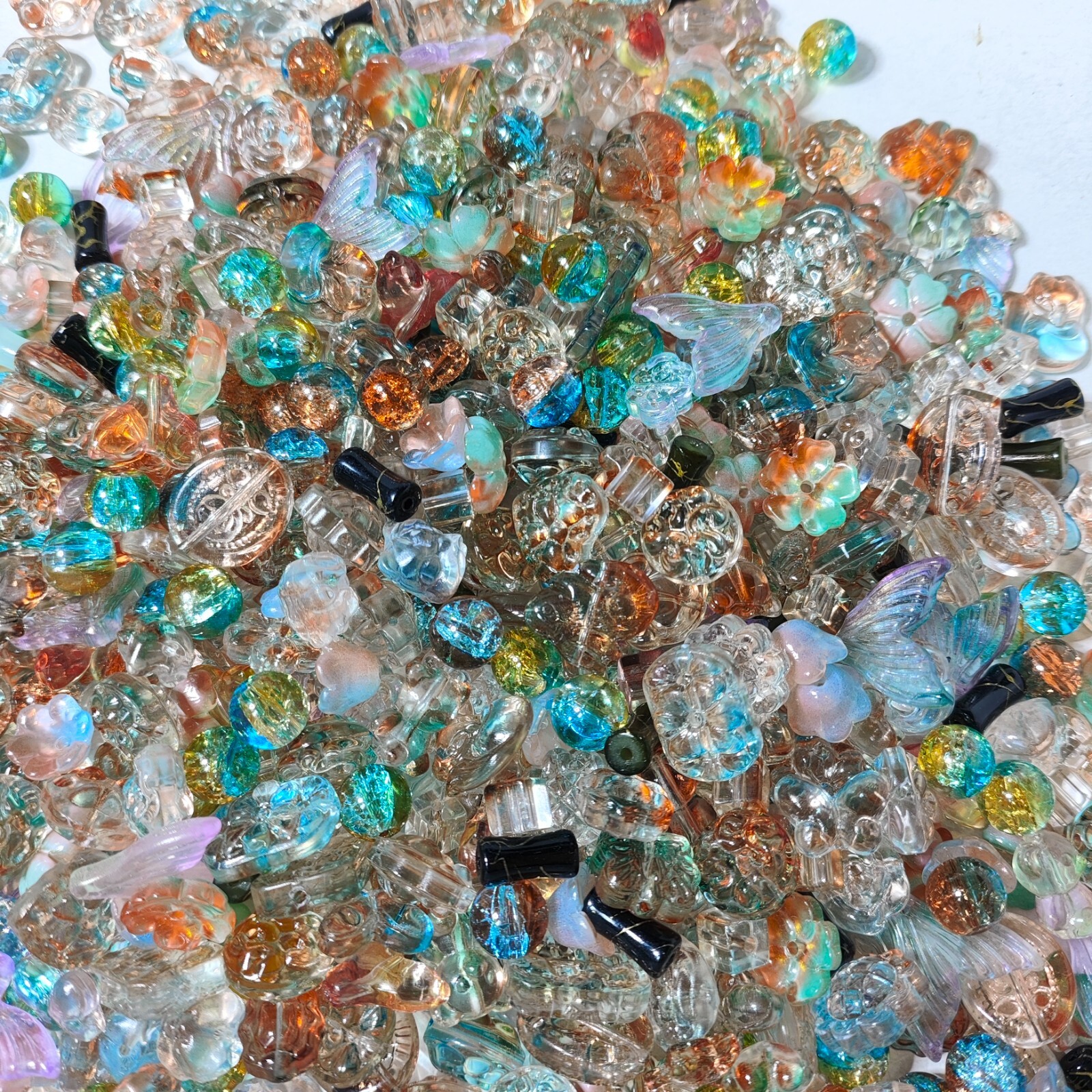 100g Glass beads lot jewelry making mix variety bead supplies Read Description