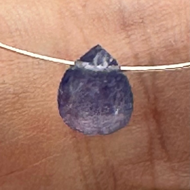 Natural Lavender Sapphire Faceted Briolette Bead | 1.19 cts | 8x6mm |