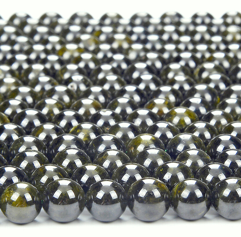 Epidote Crystal Grd AAA Round 4MM 5MM 6MM 7MM 8MM 9MM 10MM 11MM 12MM Beads(D389)