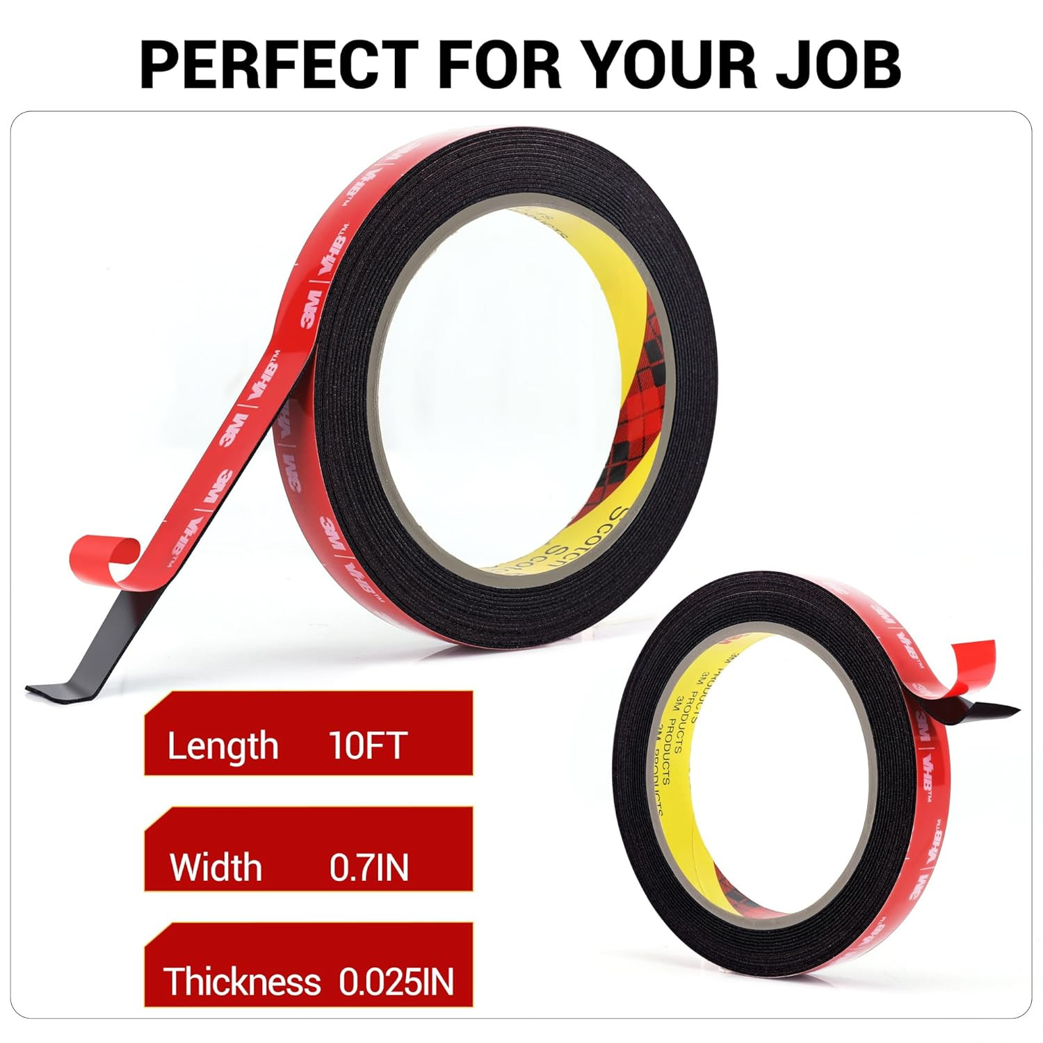 Extra Strong Double Sided Tape Heavy Duty 10FT, Made with 3M Very Sticky Adhesiv