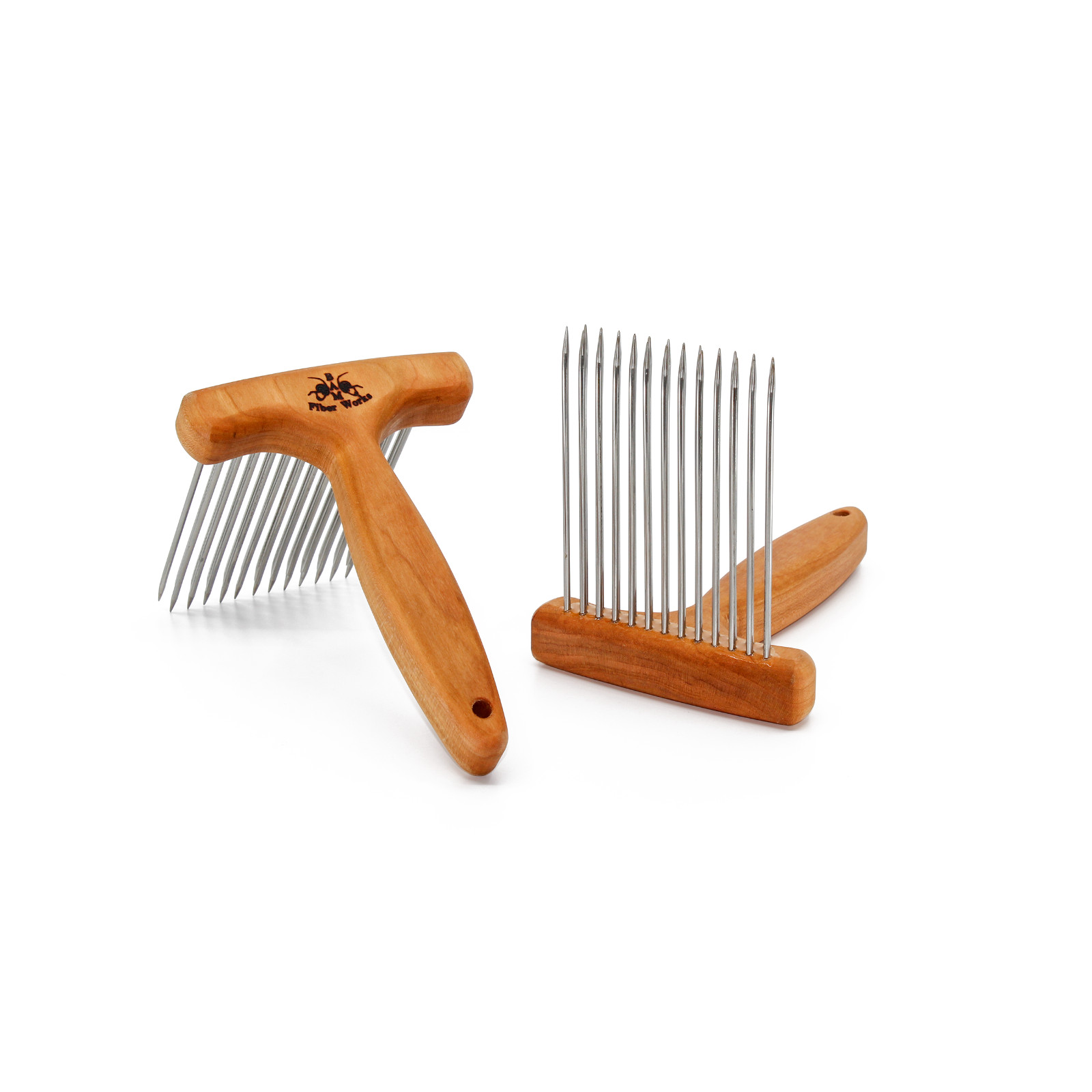 Regular Wool Combs w/Holder – Double Row with Magnet Caps – Fine or Extra Fine –