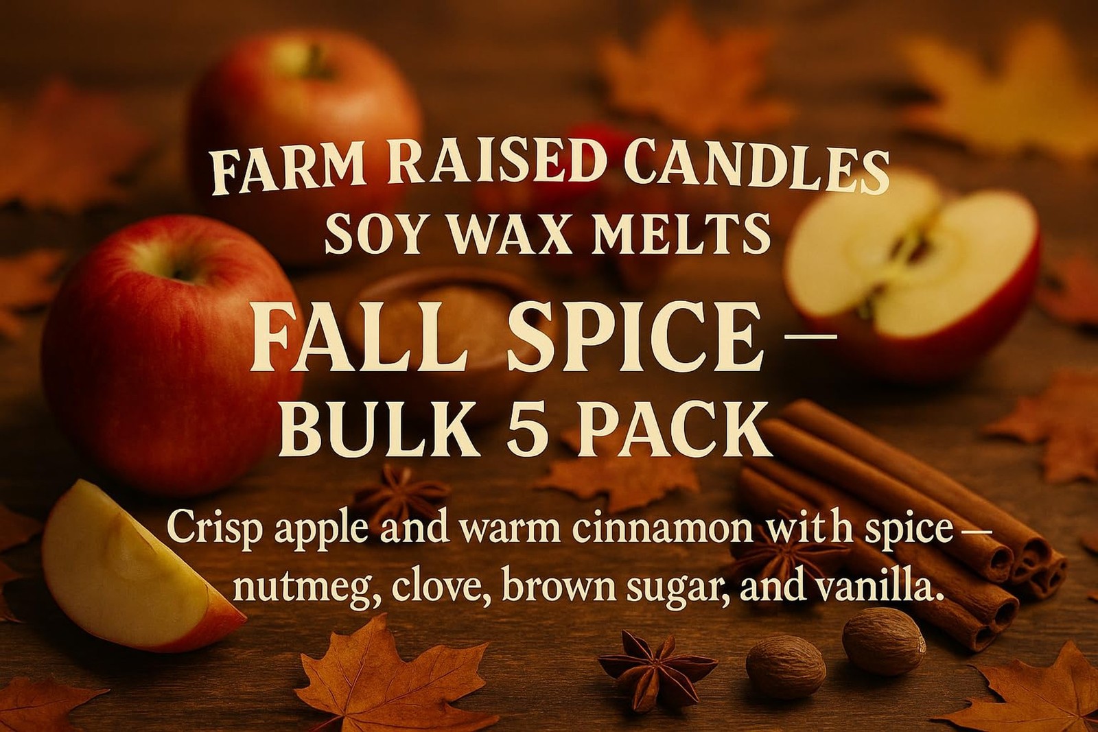 USA Grown Soy Wax Melts – Fall Spice – Bakery Variety Pack – 5 Pack, 16oz