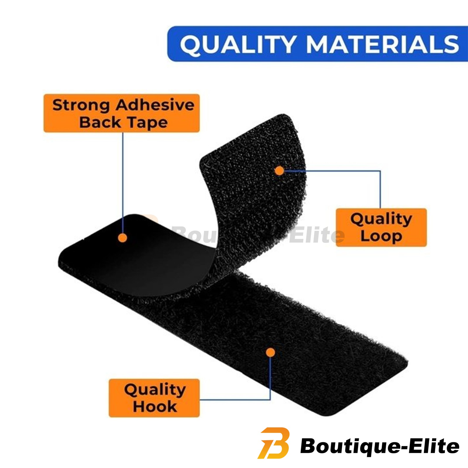 20 Sets Heavy Duty Hook & Loop Adhesive Strips 1×4” Black Sticky Back Fastener