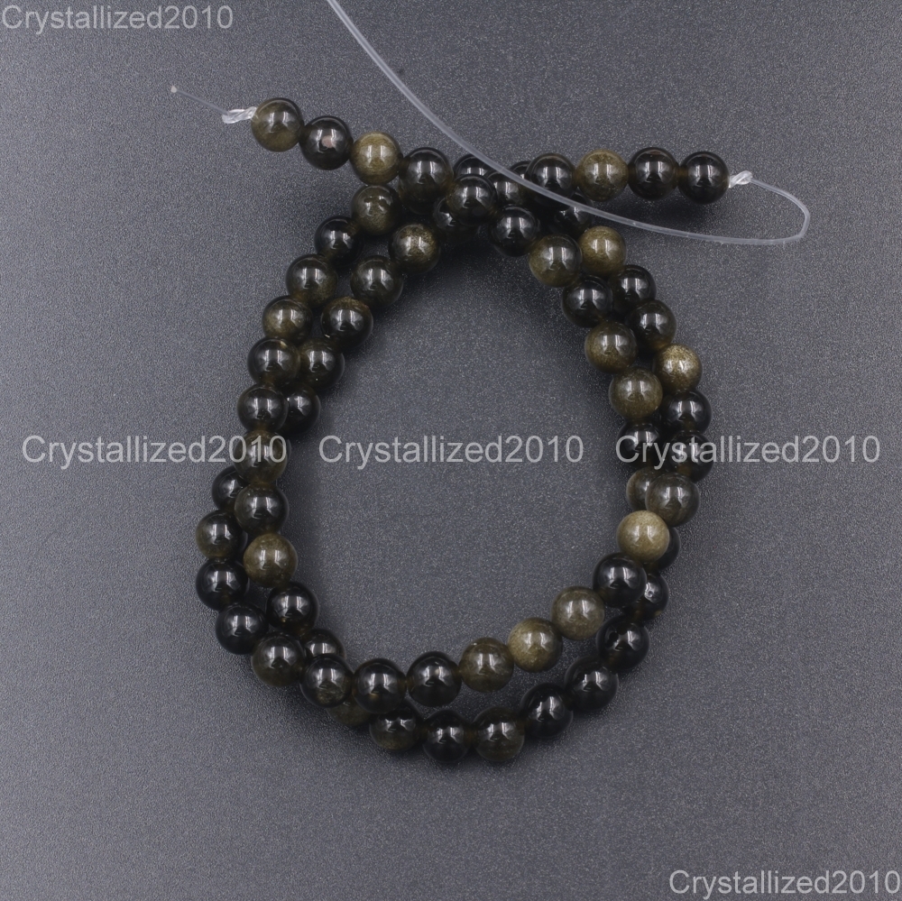 Natural Golden Obsidian Gemstone Round Beads 4mm 6mm 8mm 10mm 12mm 16mm 15.5″