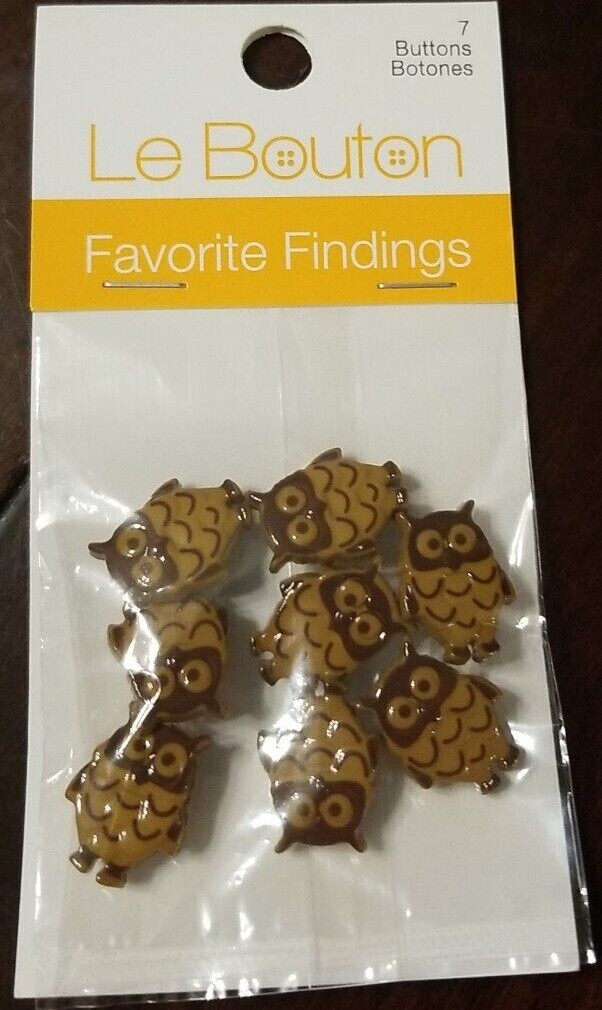 1 Pack Owl Buttons 8 Brown Owl Buttons Cute Kawaii