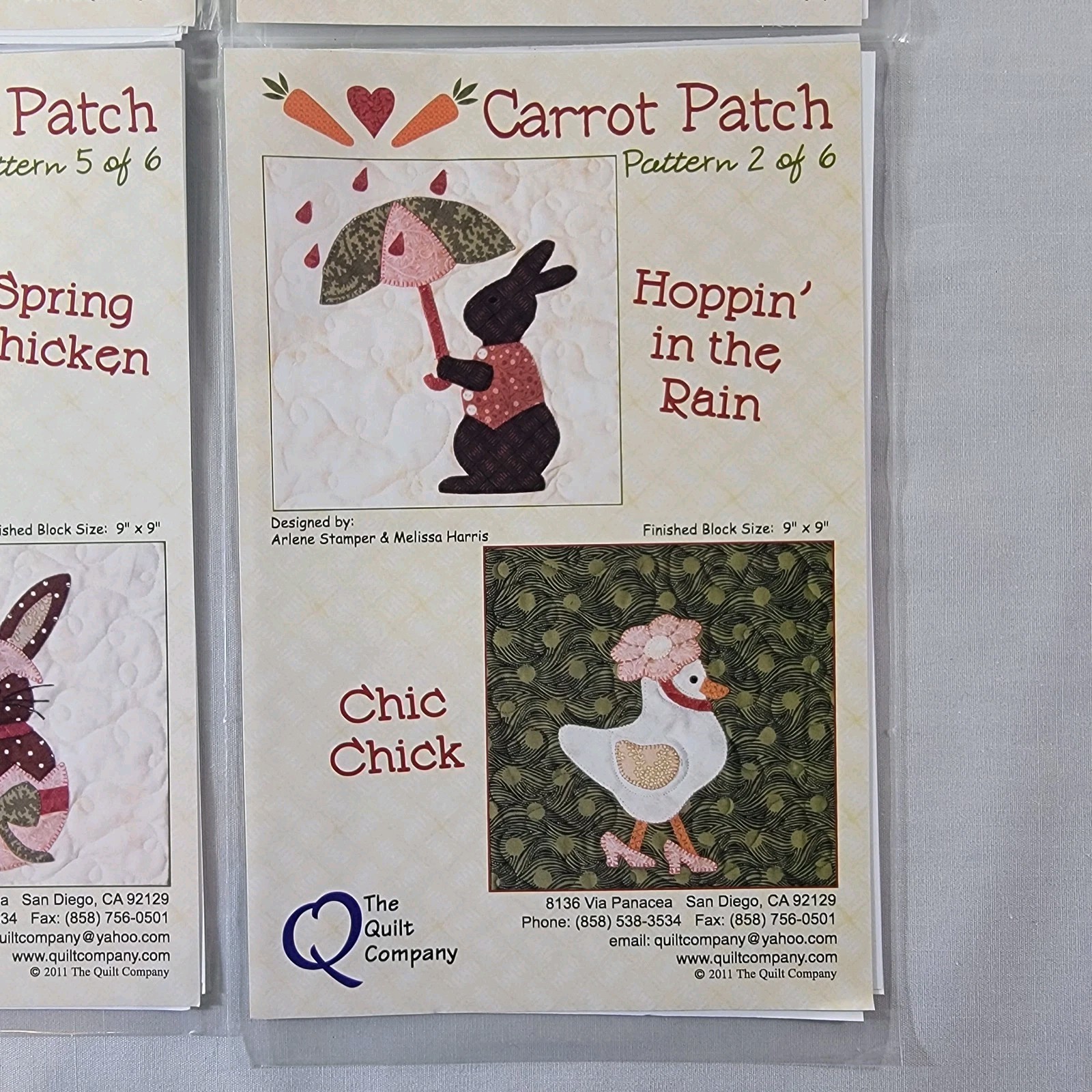 The Carrot Patch Appliqué Pattern Lot Quilt Crafts Wall Hanging Chick Duck Bunny