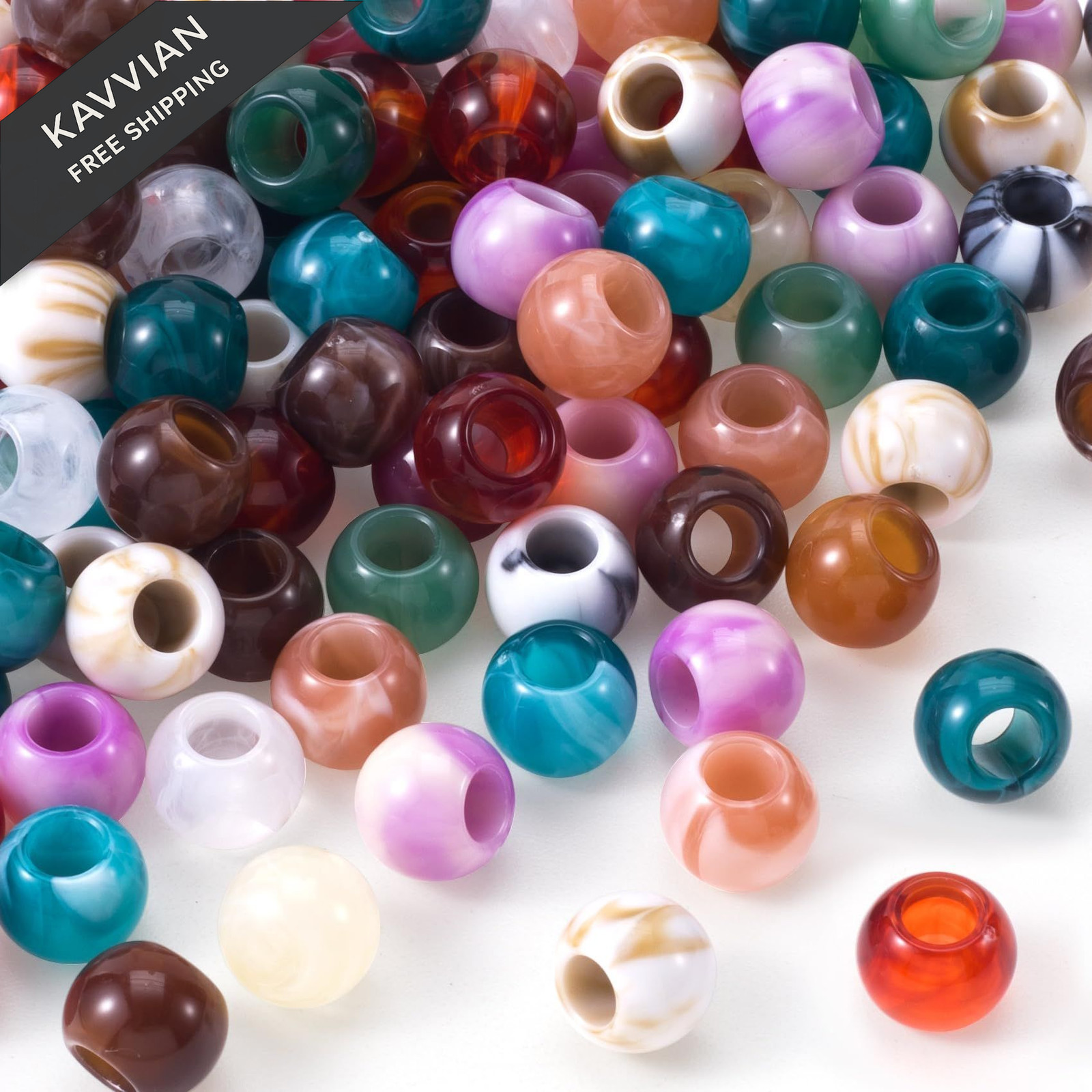 PAGOW 100pcs Acrylic 0.36 x 0.49 in/0.93 x 1.17 cm, multicolor,100pcs,12x9mm