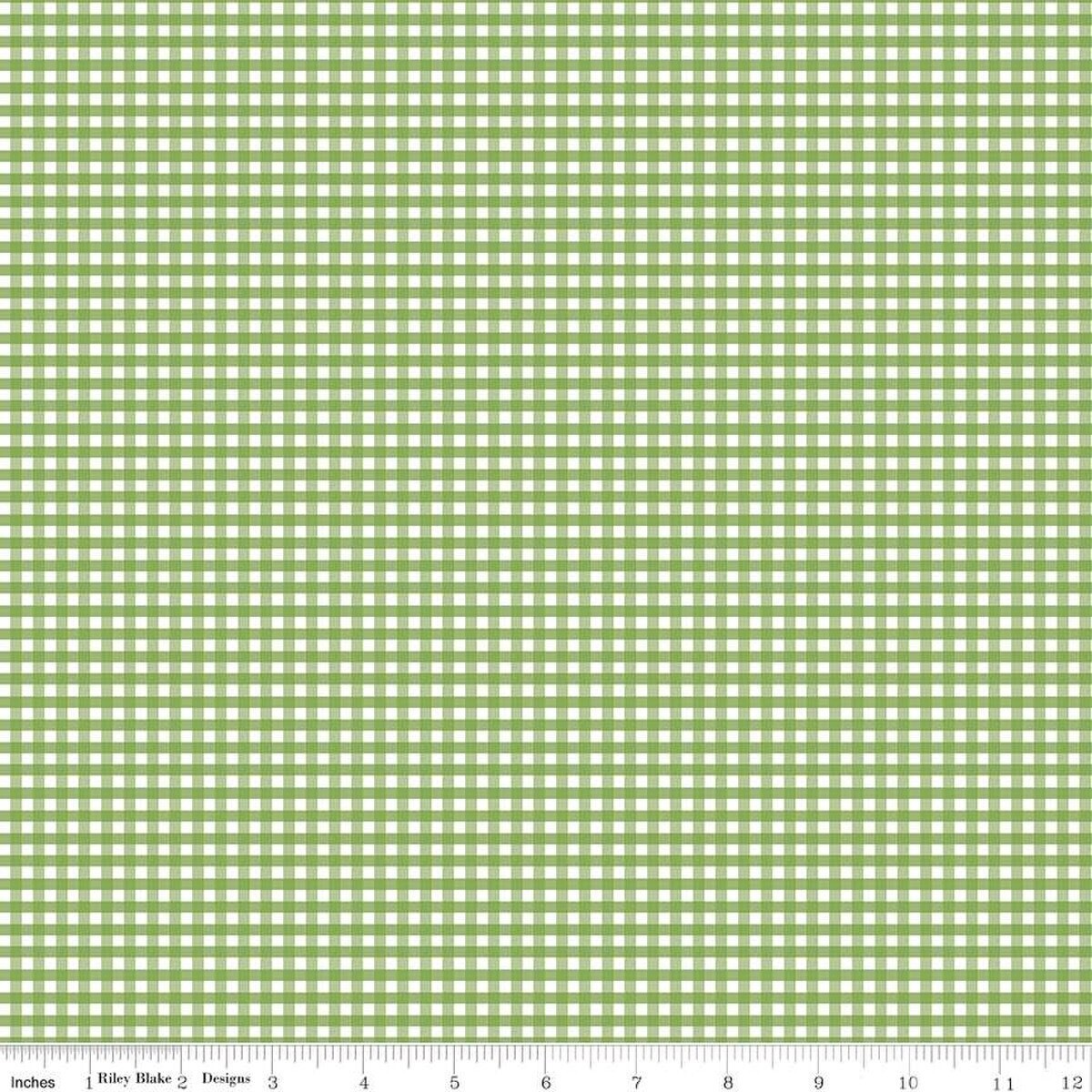 1/4 Yard 9”x42” Riley Blake Small Gingham 1/8″ Check Green Cotton Quilt Fabric