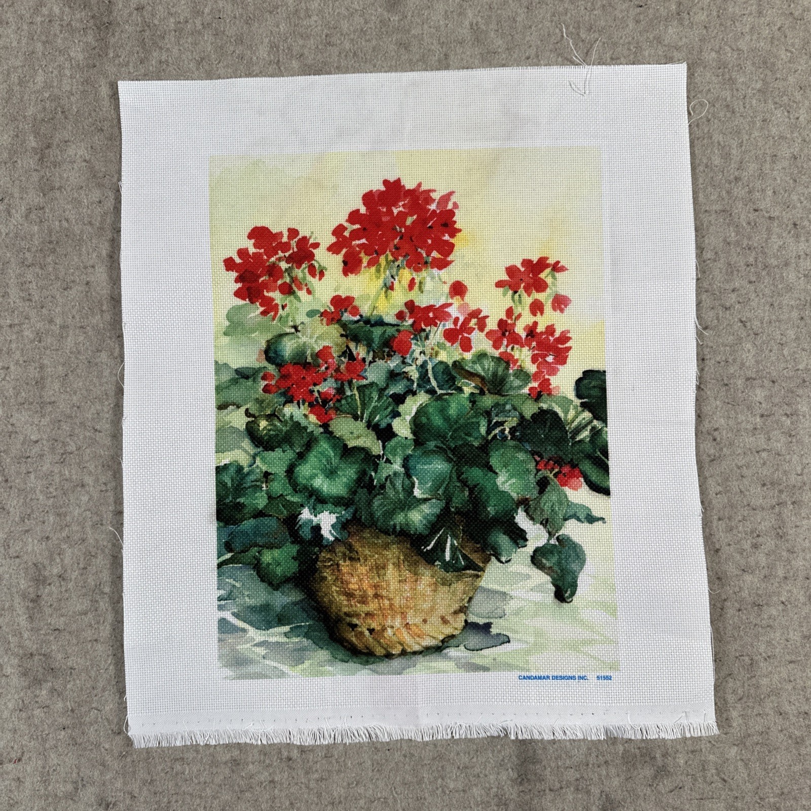 2005 Candamar Designs Geranium Basket 51552 Counted Cross Stitch Canvas