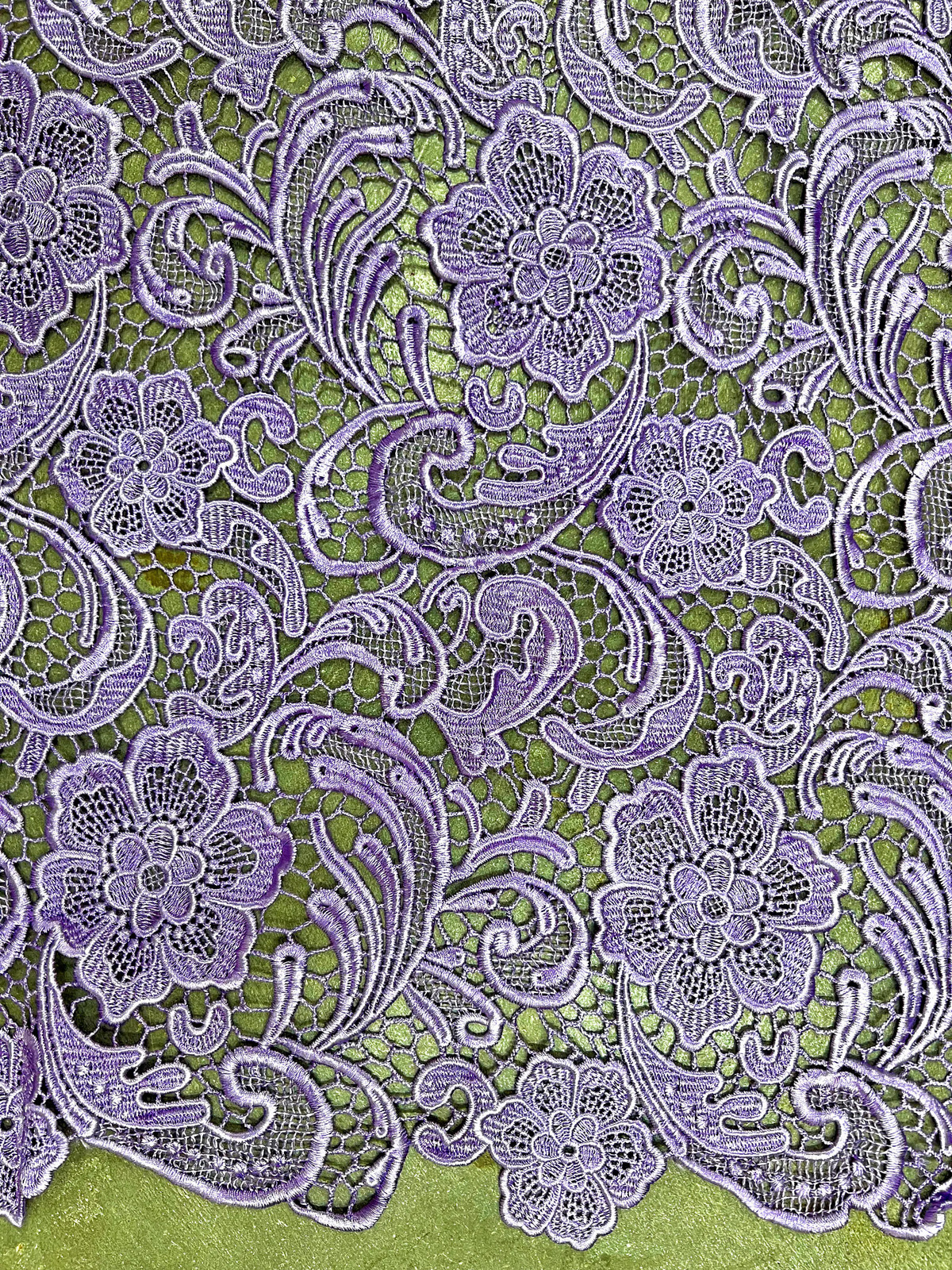 Maggie LAVENDER Guipure Venice Heavy Lace Fabric by the Yard – 10019