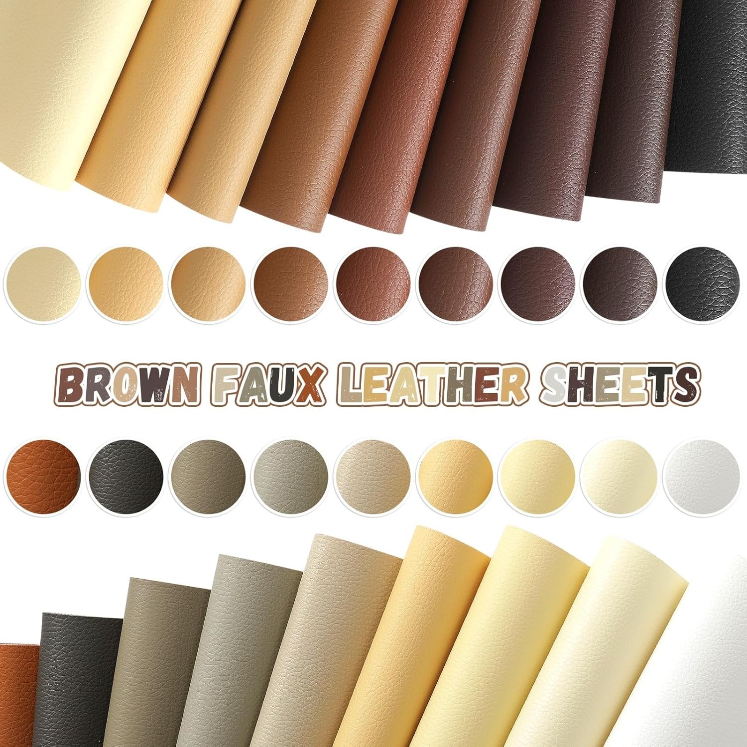 18 Pieces Faux Leather Sheets, 8×12 inches Soft Leather Fabric Sheets Suitabl…