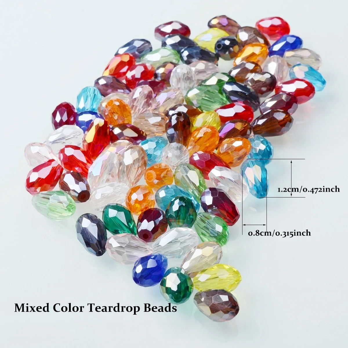 6X8Mm Austria Faceted Teardrop Glass Beads AB Color Waterdrop Crystal Beads Loos