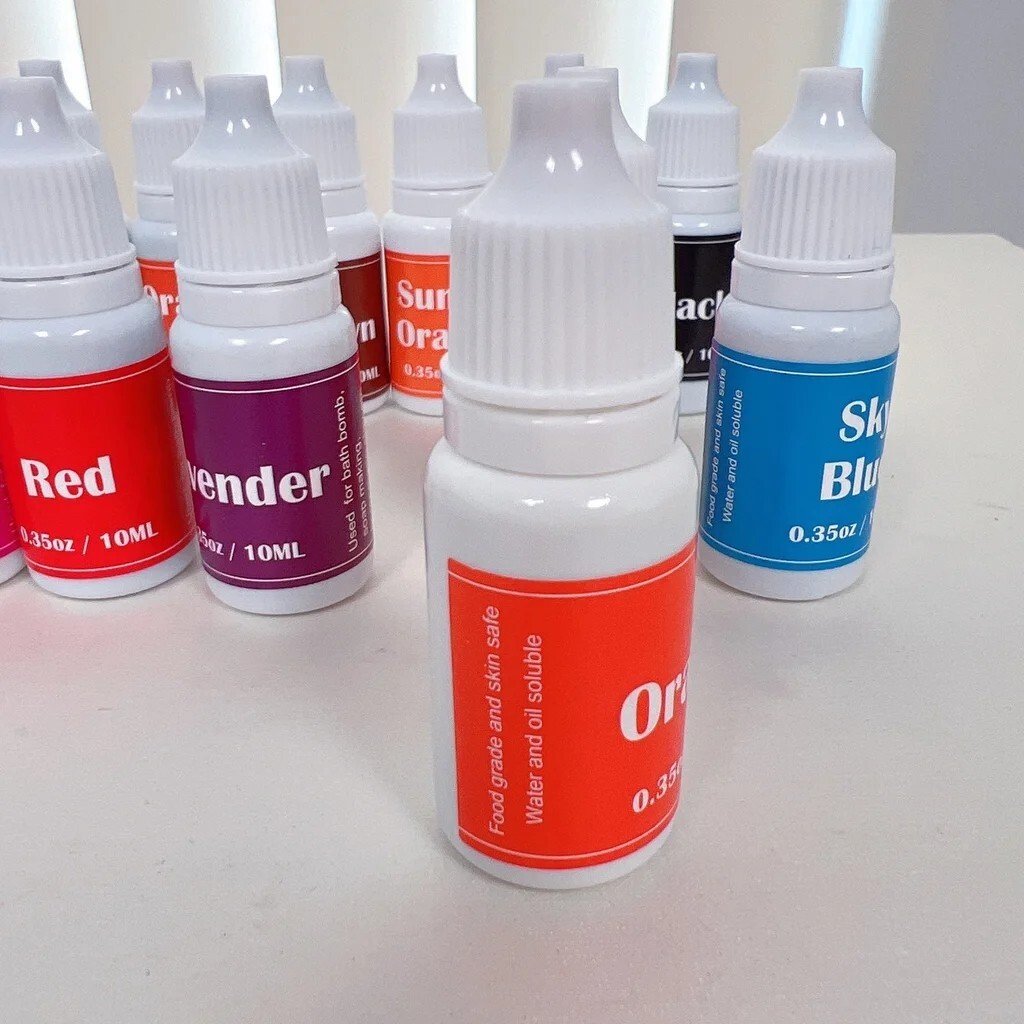 12 Colors Liquid Dye Colorant Set for Soap Bath Bomb Making Food Grade Skin Safe