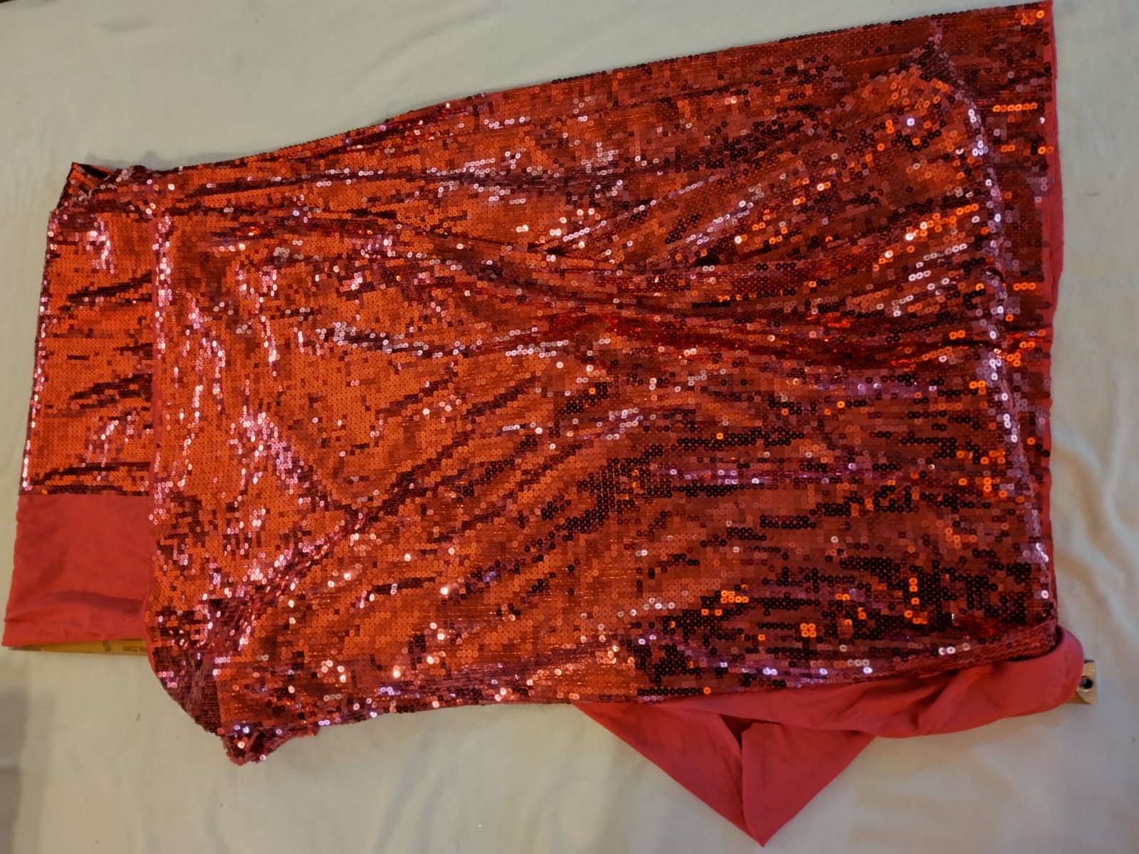 Hot Pink Sequin Fabric, Almost 3 Yards, Stretch Knit Backing, Costume, Dancewear