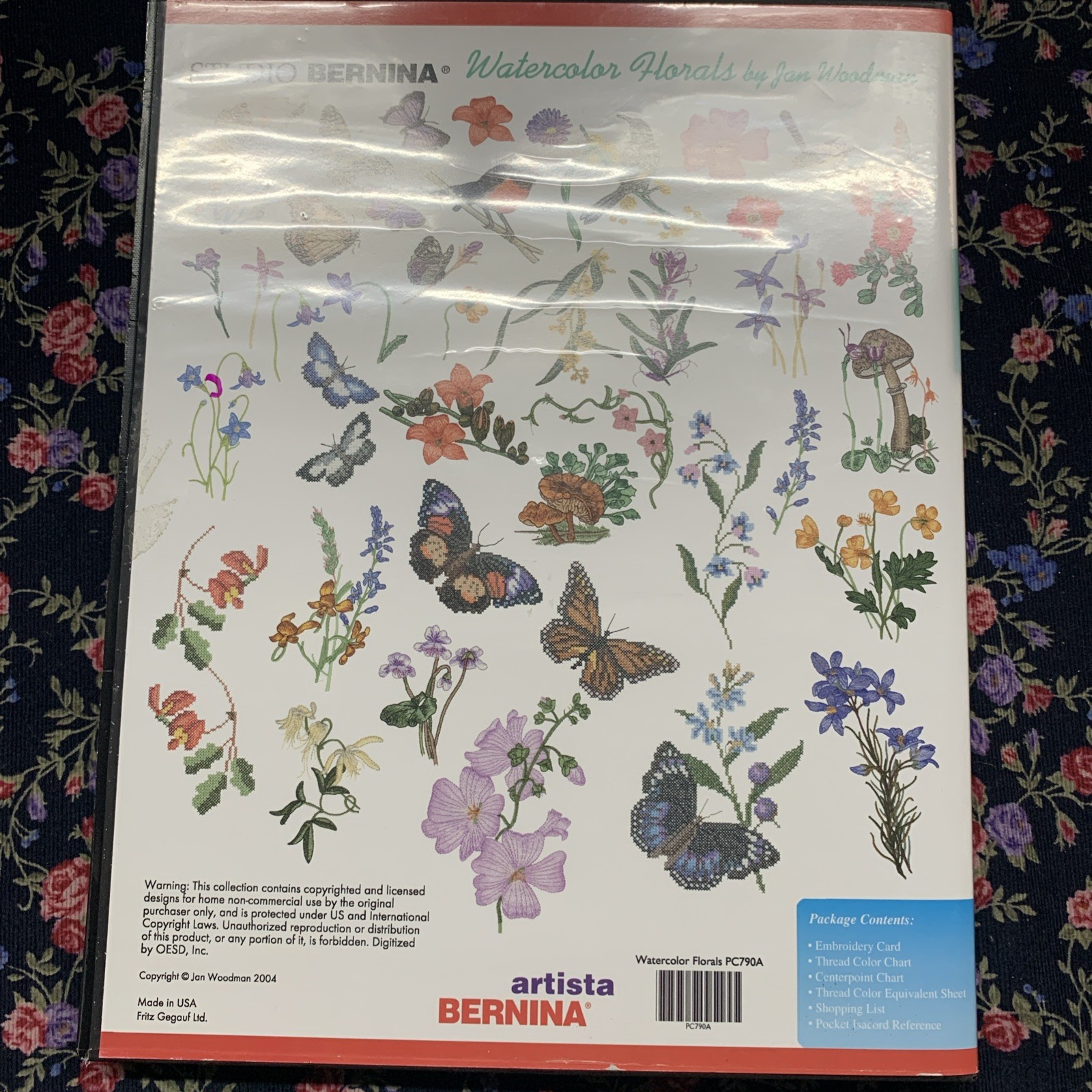 Bernina Embroidery Designs Card 790 Watercolor Florals – Artista 170 180 200 730