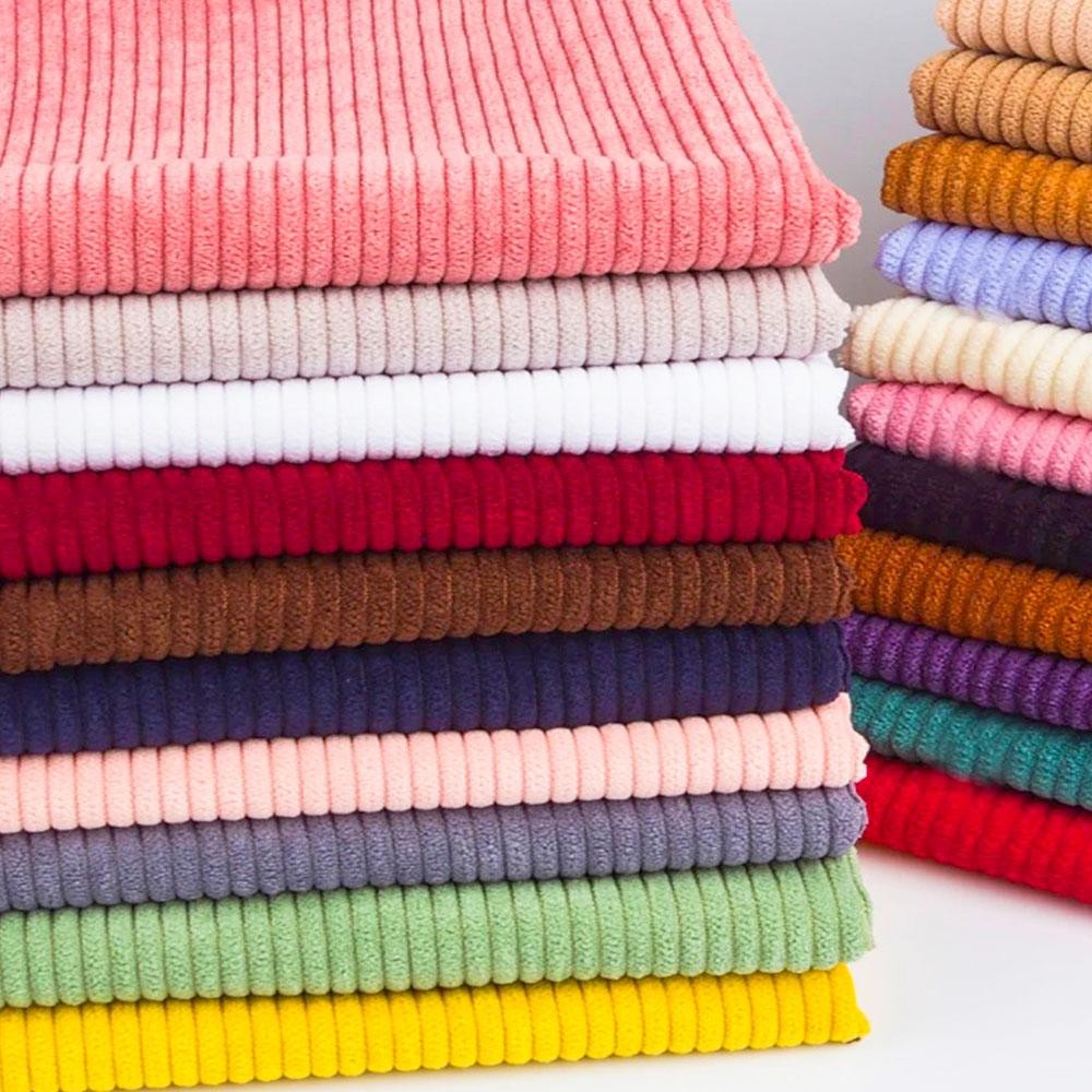 Velvet Stripe Corduroy Fabric 1×1.5m Solid Color Sewing Dress Jacket Craft
