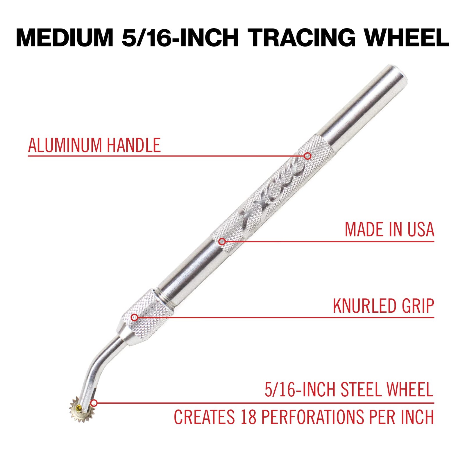 Pounce Wheel Set – Stainless Steel – 3 Assorted Sizes – Fabric Tracing, Cut