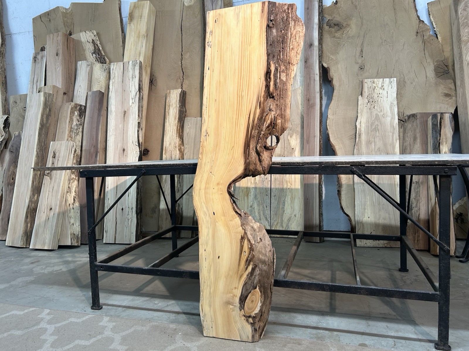 Gnarly Live Edge Pine Wood Slab/ Rustic Shelf or Mantle/Dried Wormy Pine Wood