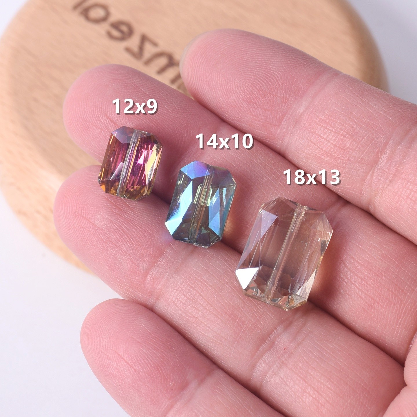 Rectangle Faceted Crystal Glass 12x9mm 14x10mm 18x13mm Beads For Jewelry Making