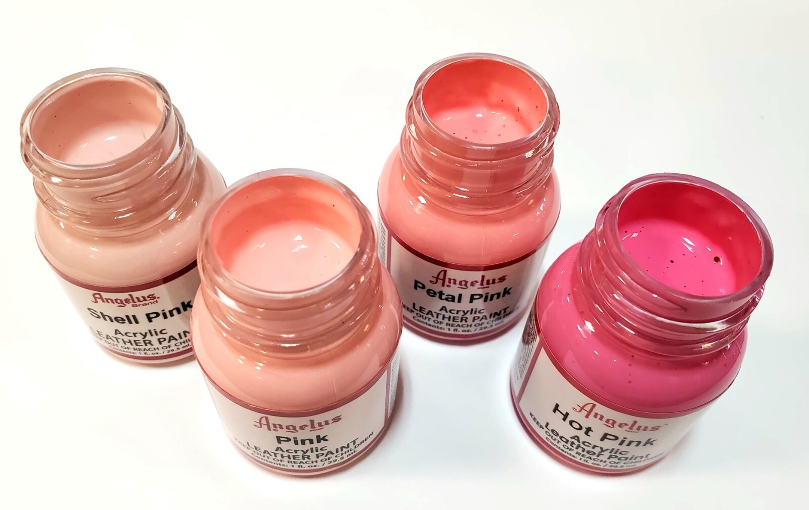 Angelus Brand Acrylic Leather Wood Plastic Paint Waterproof – Pink Colors 1 Oz