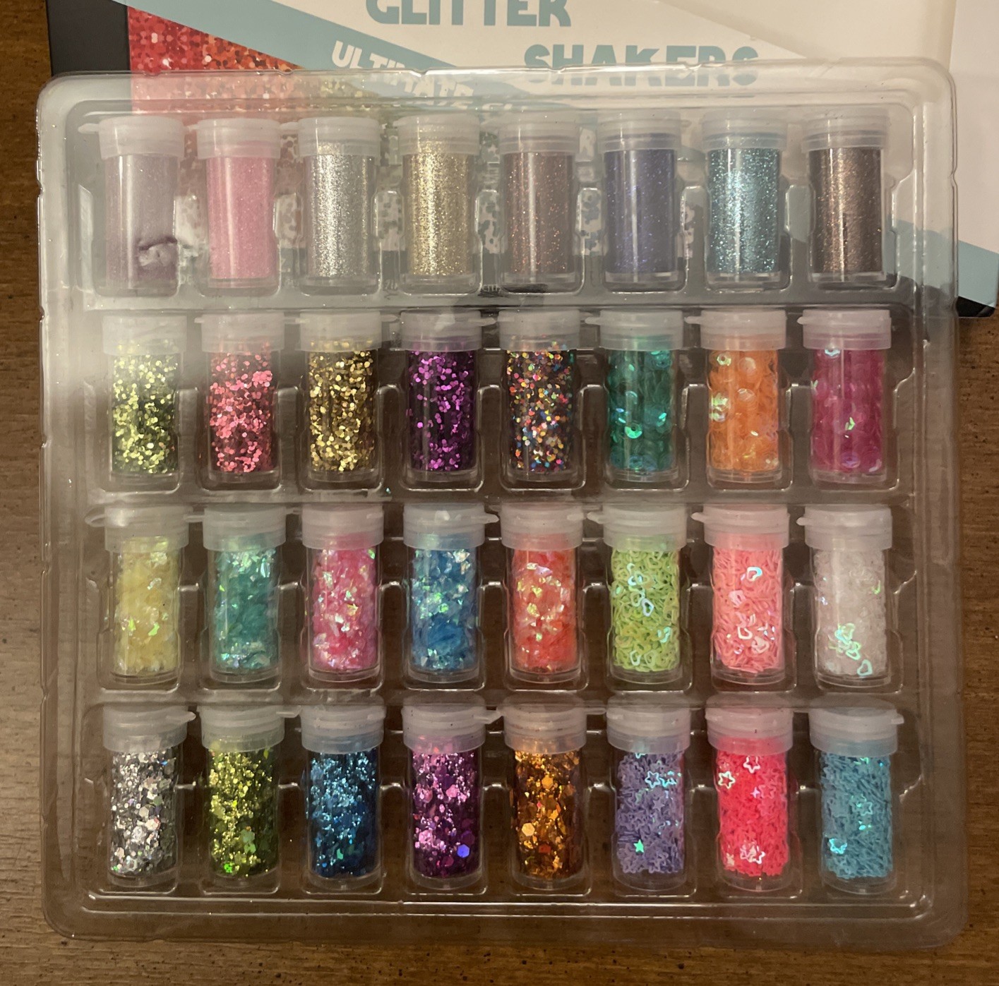 Glitter Shakers Set of 32 Color Craft Set, 0.3ml/0.1 fl.oz Each, New Open Box