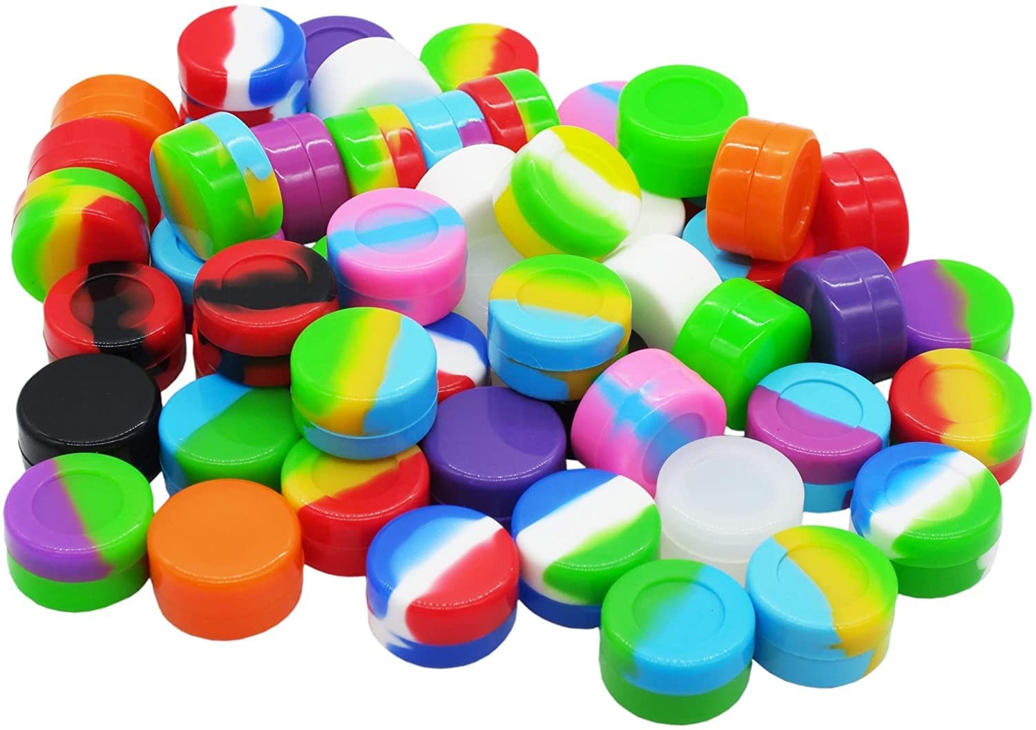 Pearwell 5ml Silicone Wax Containers 0.04 Ounce (Pack of 10), Multicolor