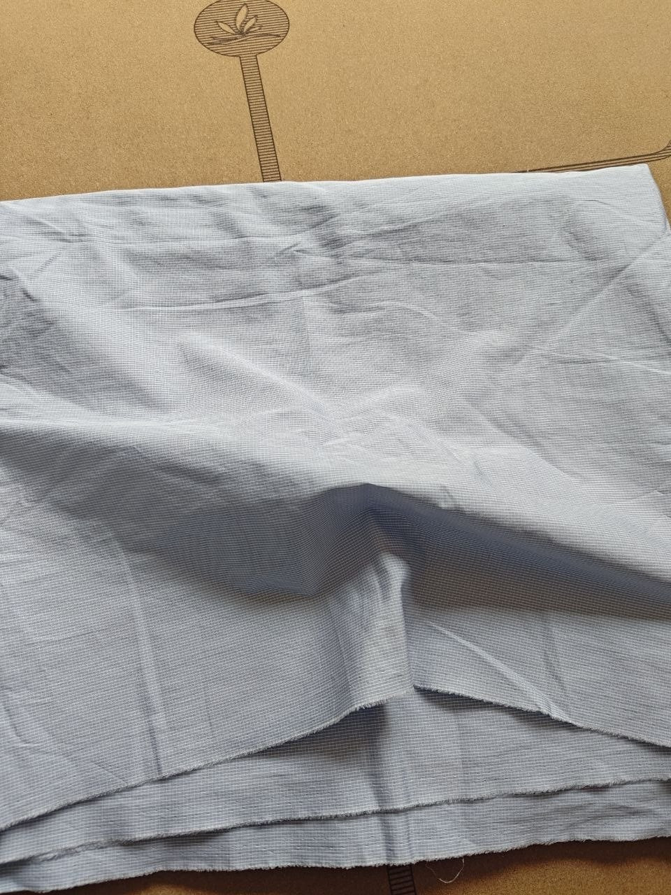 Getzner Austria shirting — grey/blue check — 60″ wide by 5yds