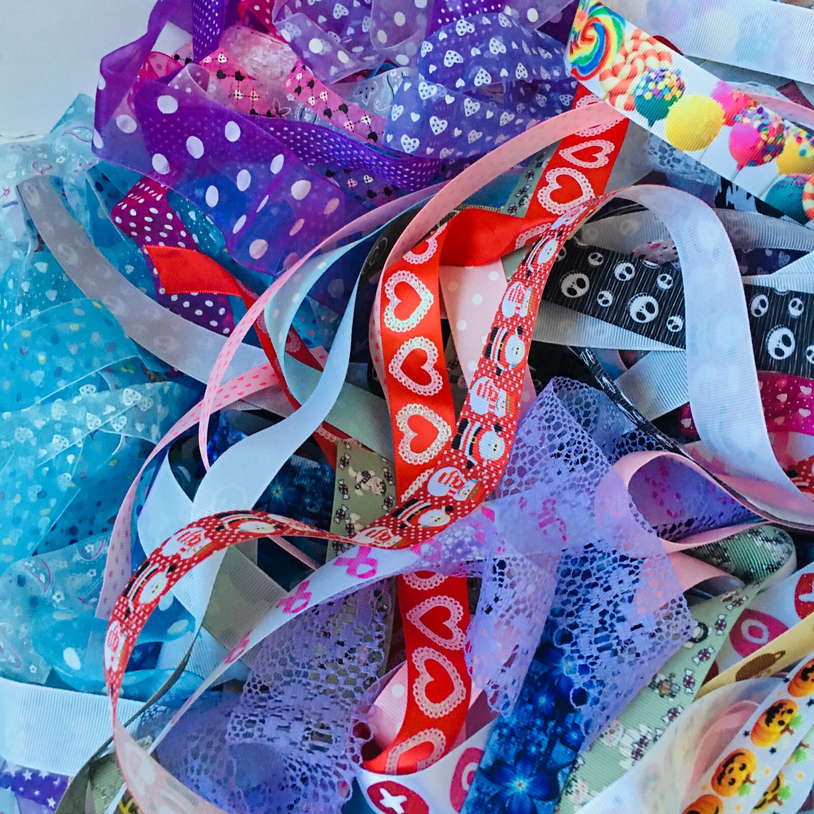 Lot Of 30 Mix Different Pattern ( 1 Yard each ) GROSGRAIN RIBBON E3-178