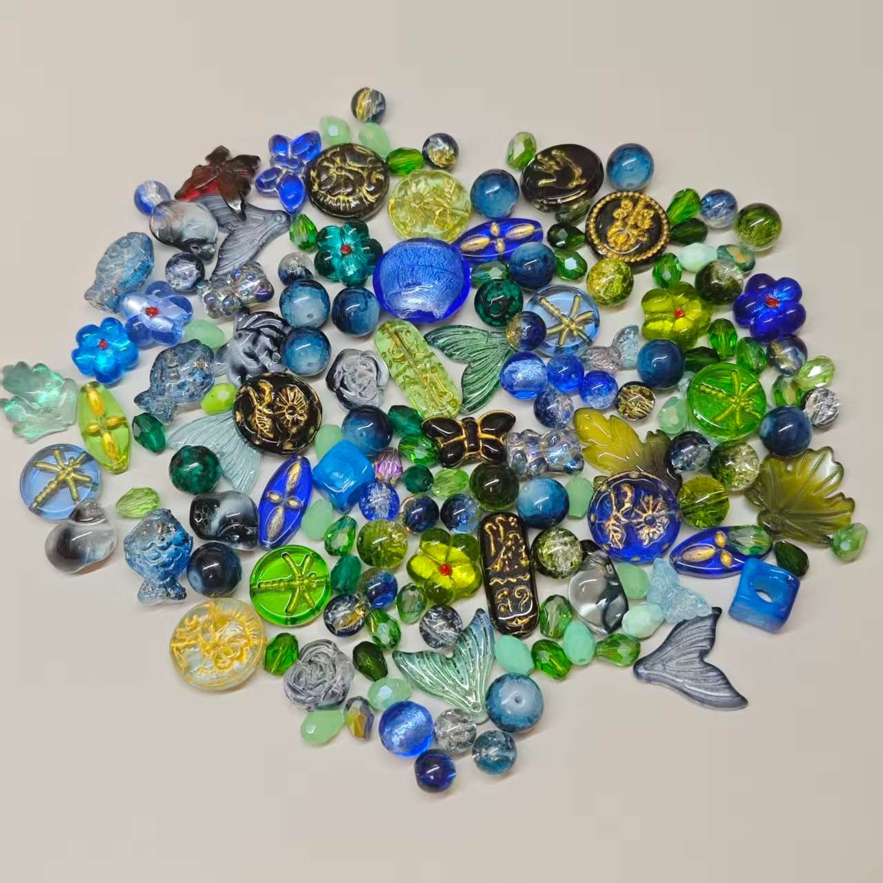 Vintage Boho Handmade Lampwork Glass Beads 100g Assorted Jewelry DIY Craft