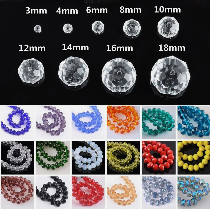 4mm 6mm 8mm 10mm 12mm Rondelle crystal Loose spacer beads Jewelry Making Crafts