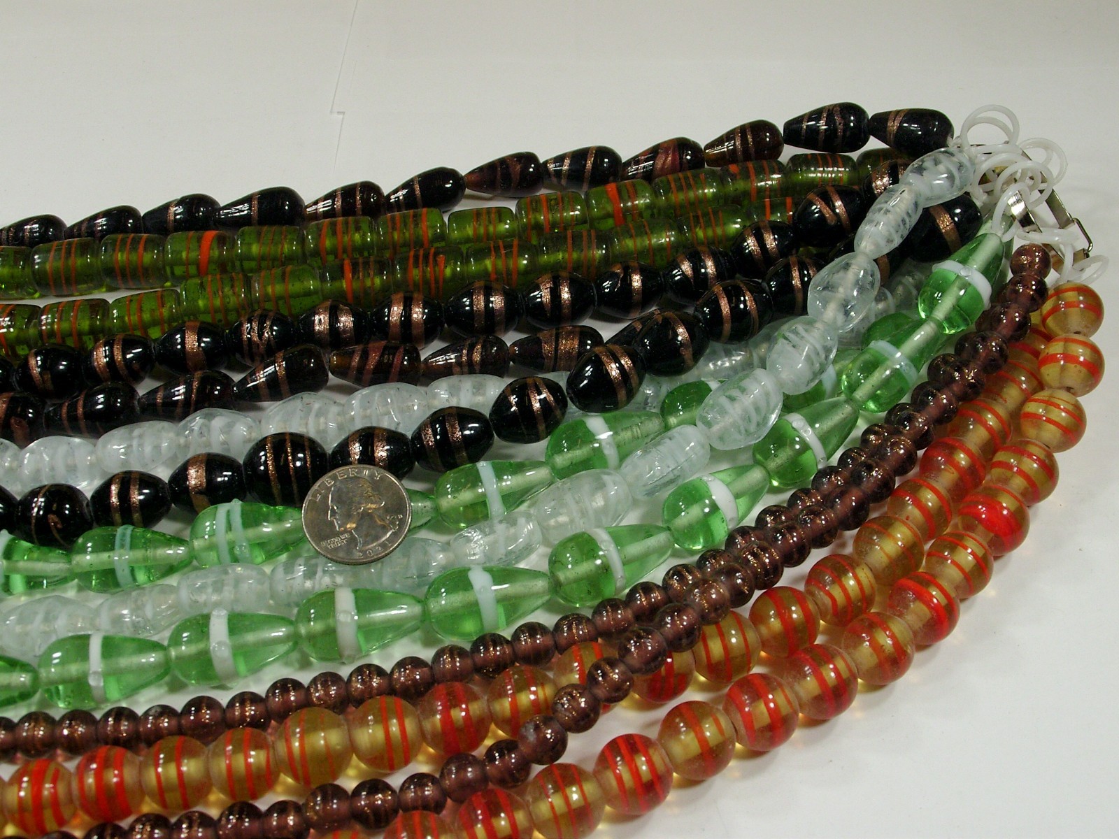 14 Strands (15″) Assorted Closeout India Handmade Glass Beads Lot (MQD-2)⭐