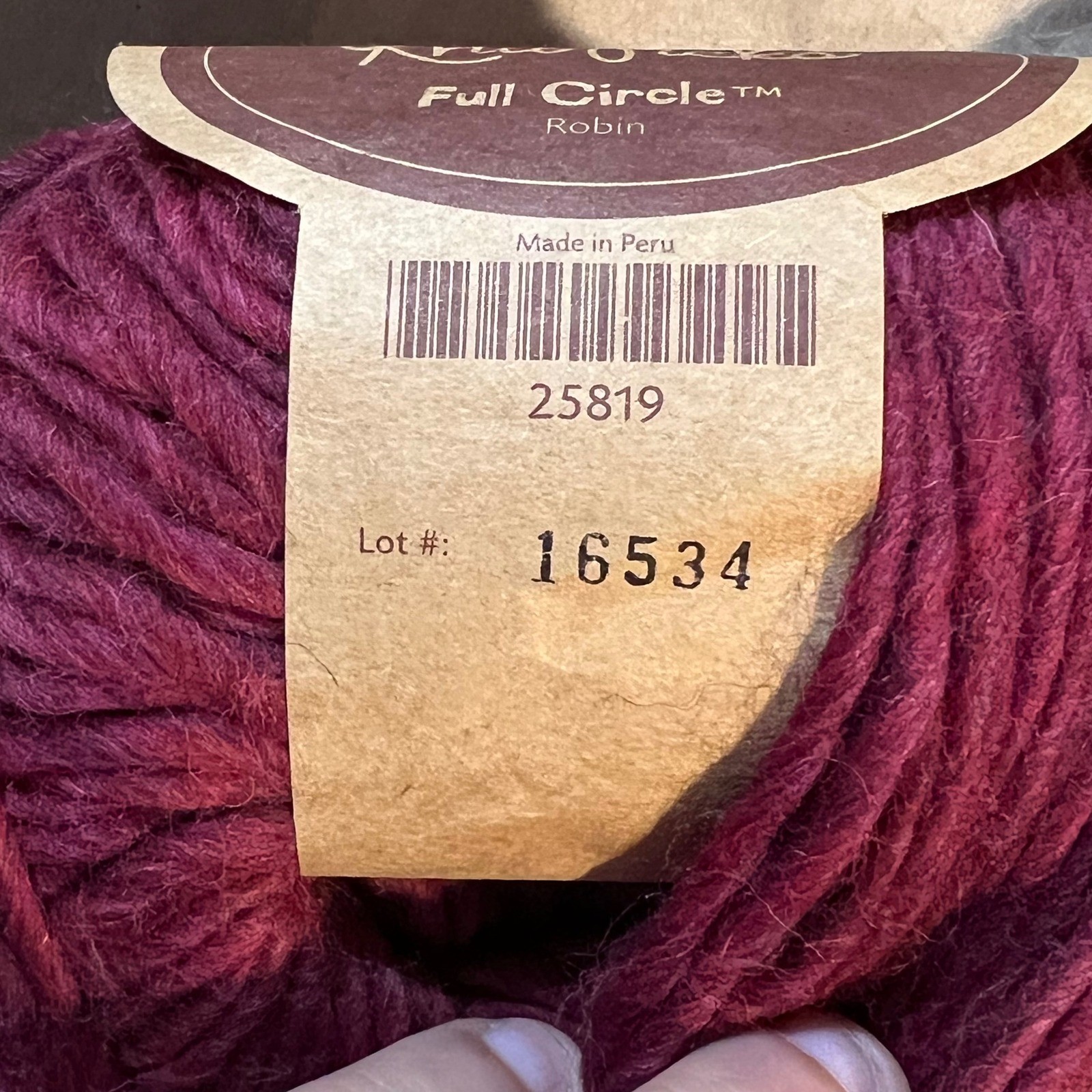 Knit Picks 200g Full Circle Wool Yarn Red Burgundy Bulky Weight Special Reserve