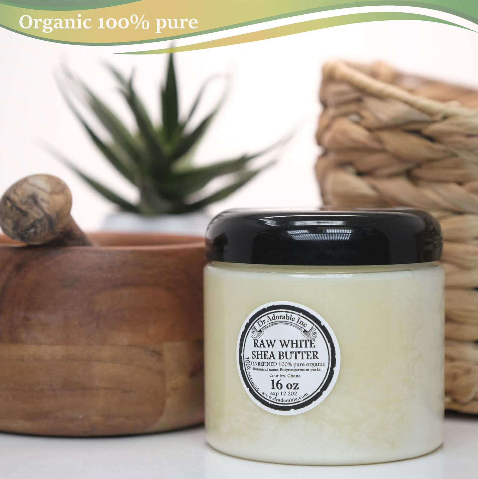 Premium High Quality White Shea Butter Unrefined Raw Pure & Organic 16 oz