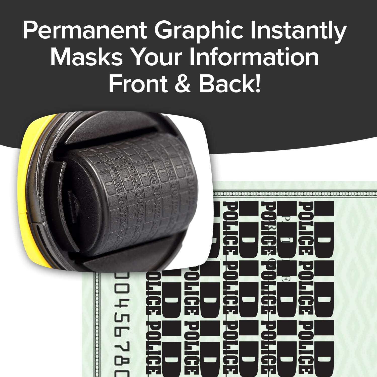 ID Police Identity Protection Roller Stamp by BulbHead – Helps Stop ID Theft