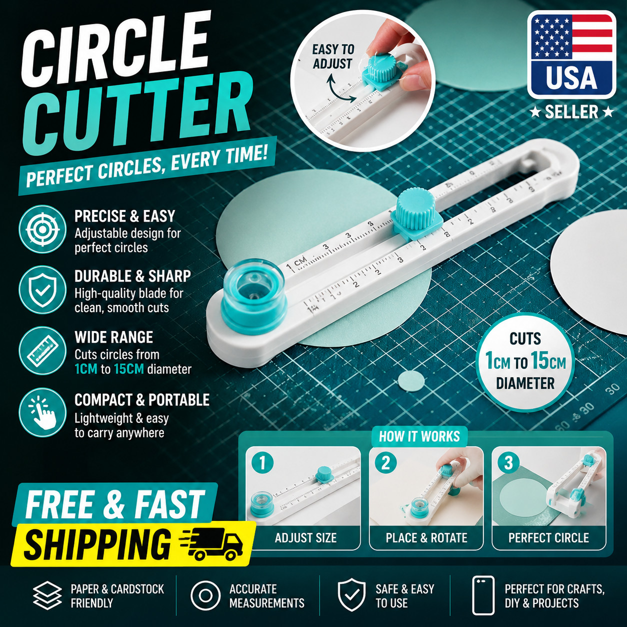 Circle Cutter, Round Cutting Cutter Cards Cutters Circular Paper Cutter Trimmer