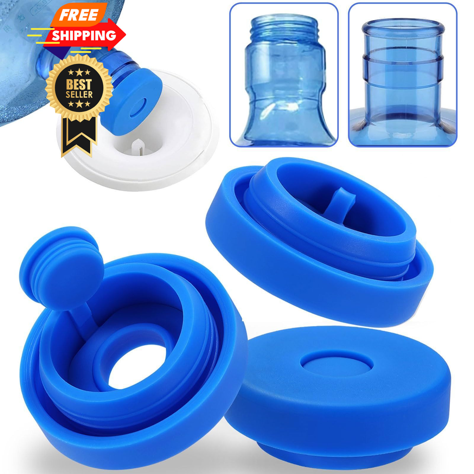 3 and 5 Gallon Water Jug Cap Reusable，Food Grade Silicone Replacement Gallon…