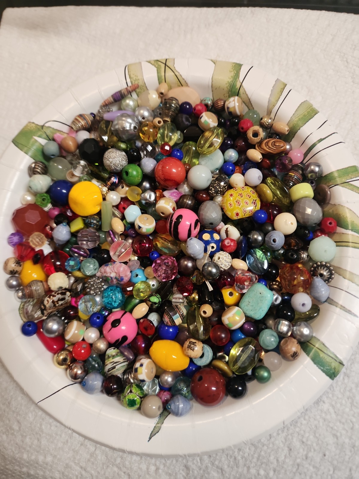 1LB Lot Of Loose Mixed Soup Beads-Glass Crystal Acrylic Wood Plastic Gemstone