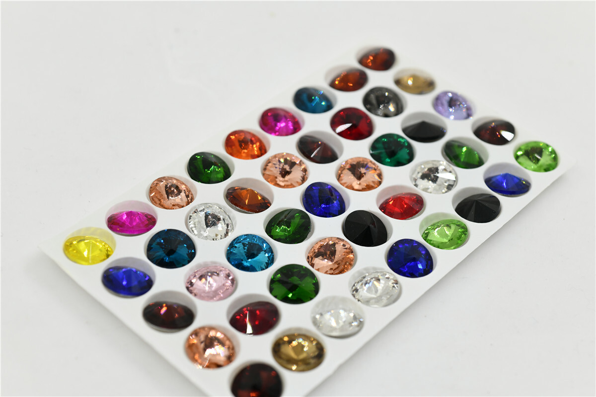 glue on bulk Rivoli Strass Pointback Rhinestones Round stone for Jewelry Making
